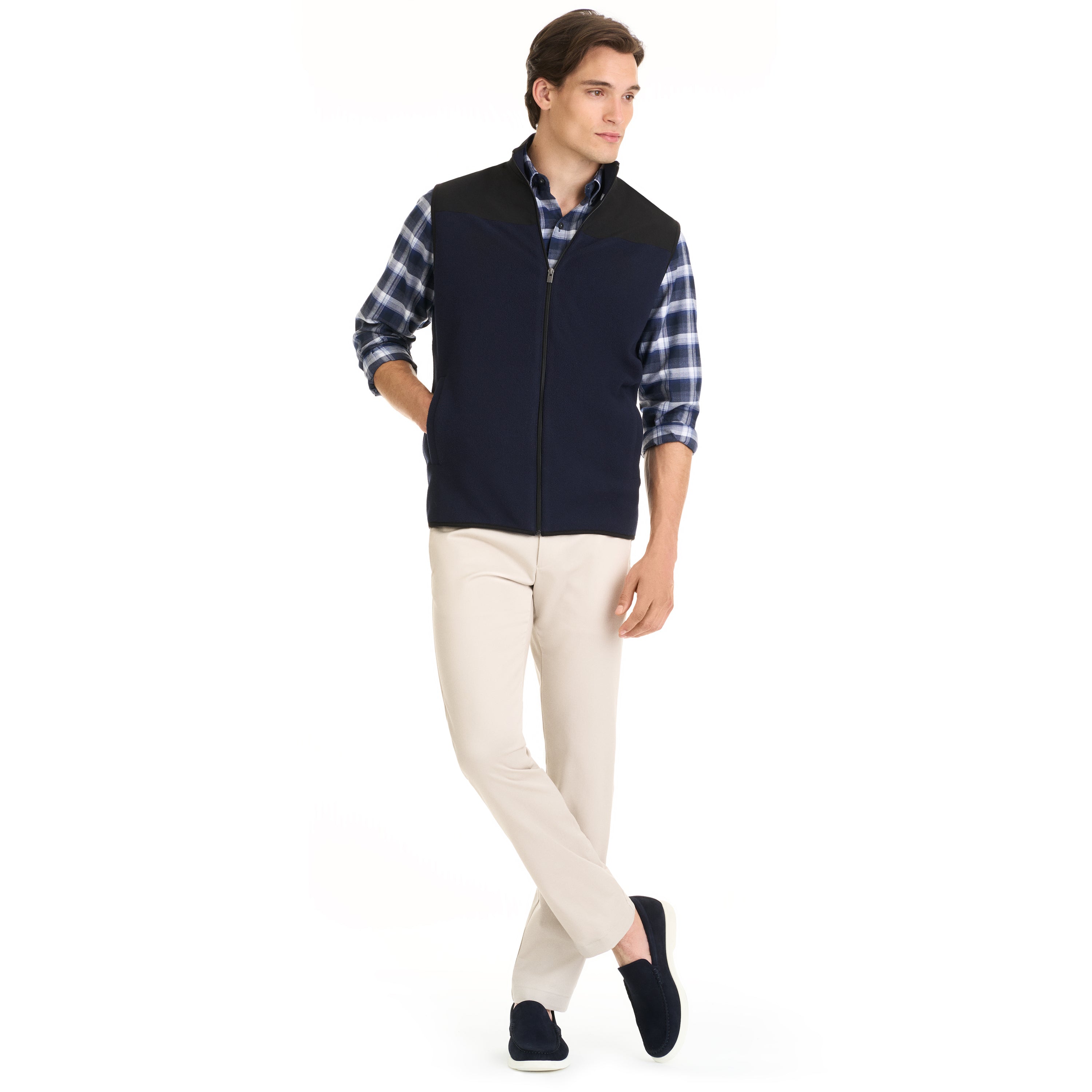 Weekend Micro Fleece Mixed Media Vest - Regular Fit