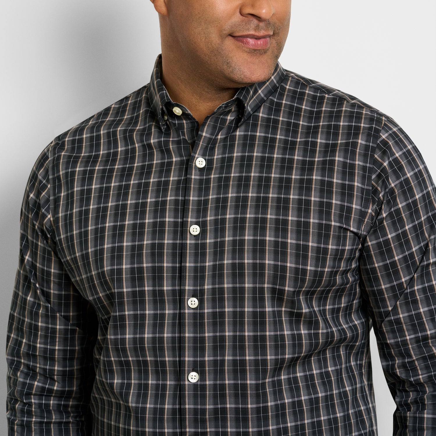 Cronbie Long Sleeve Stain Shield Shirt Updated Plaid Print - Big & Tall