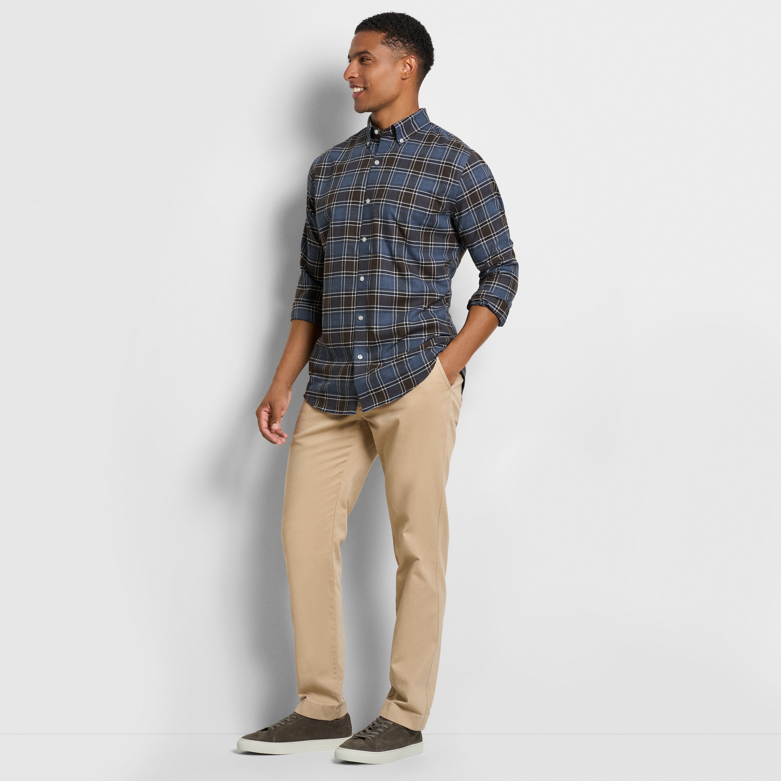 Weekend Twill Long Sleeve Shirt Multi Tartan Print - Regular Fit