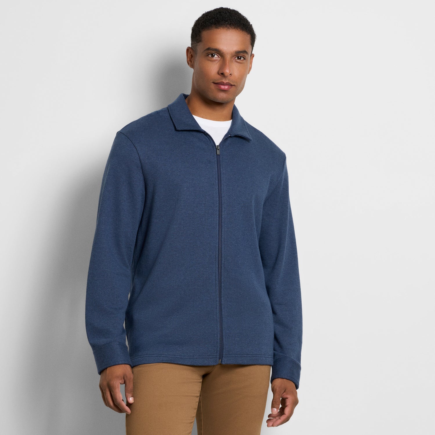 Craine Herringbone Zip Shacket - Regular Fit
