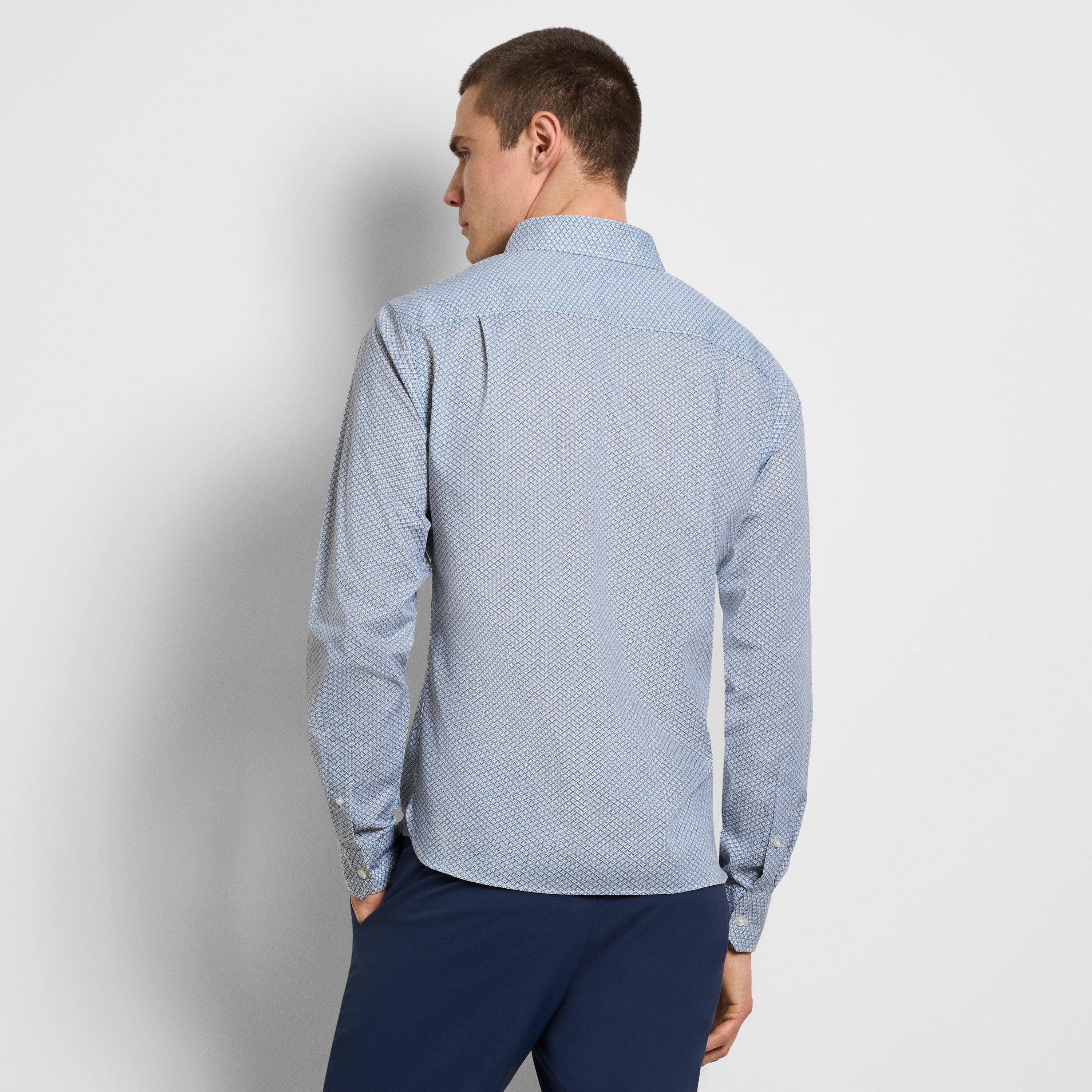 Cronbie Long Sleeve Stain Shield Shirt Mountain Print - Slim Fit