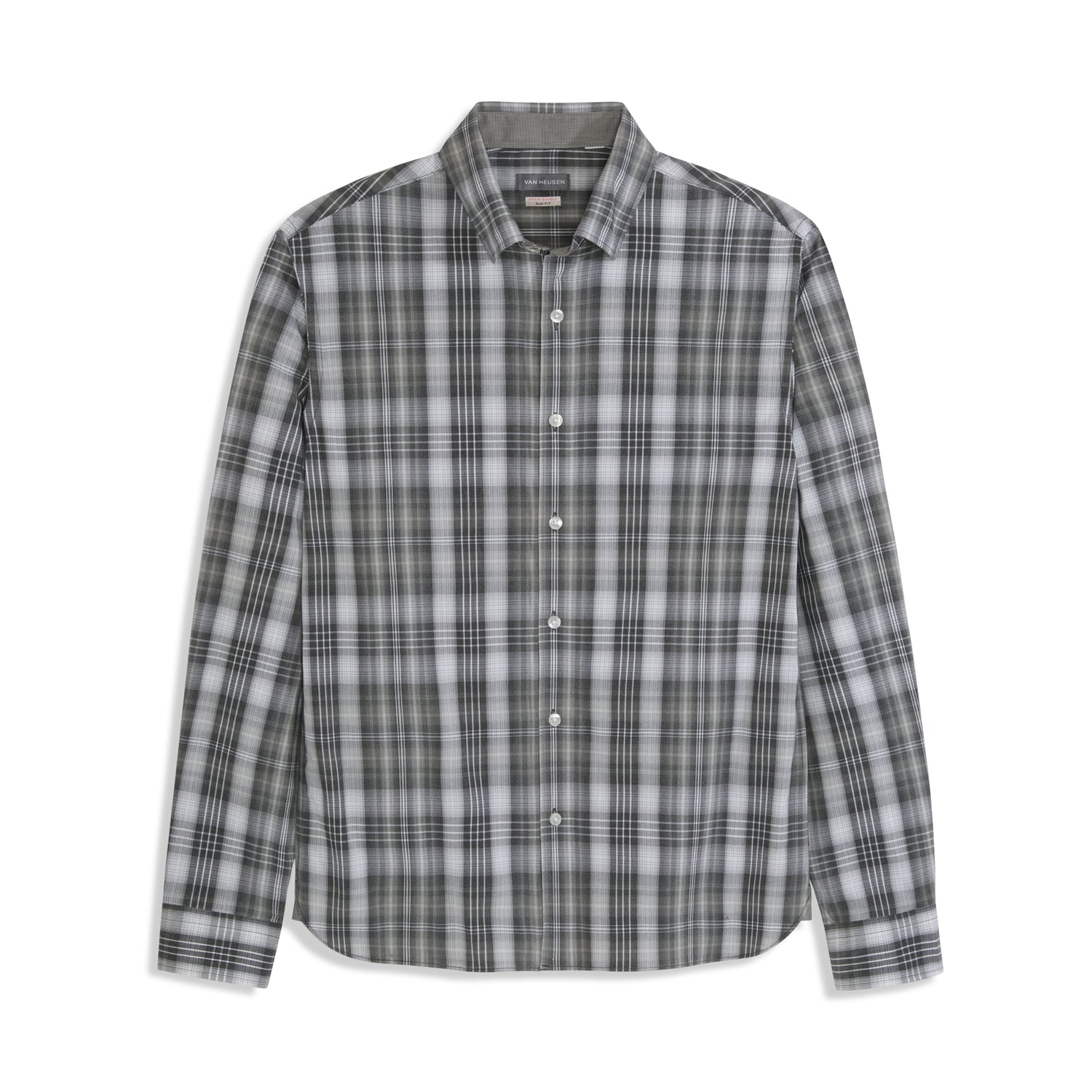 Cronbie Long Sleeve Stain Shield Shirt Heather Check Print - Slim Fit