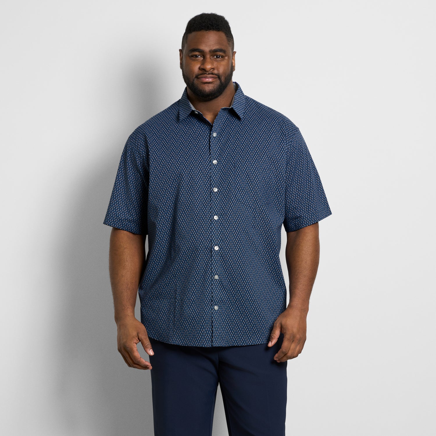 Folsen Short Sleeve Stain Shield Shirt Leaf Print - Big & Tall