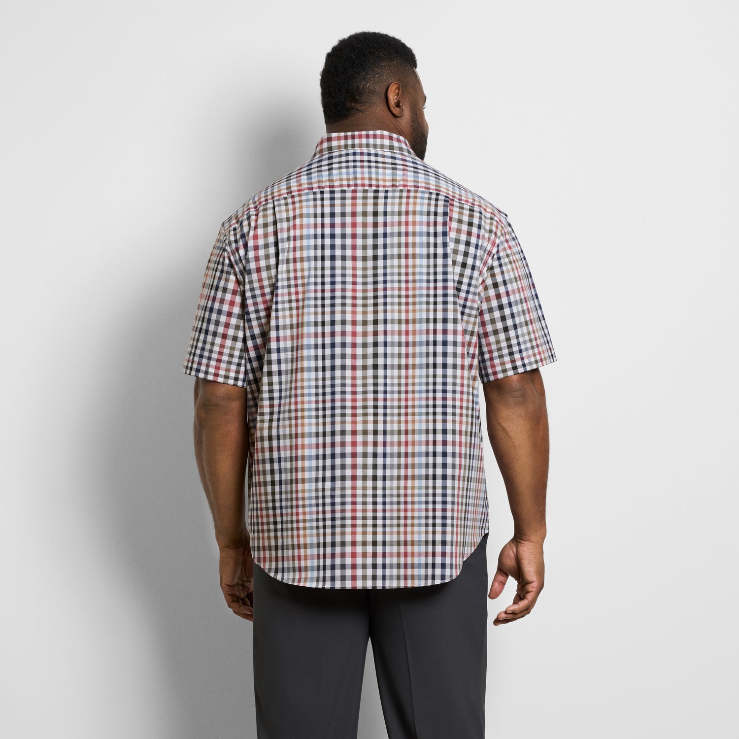 Folsen Short Sleeve Stain Shield Shirt Tattersall Print - Big & Tall