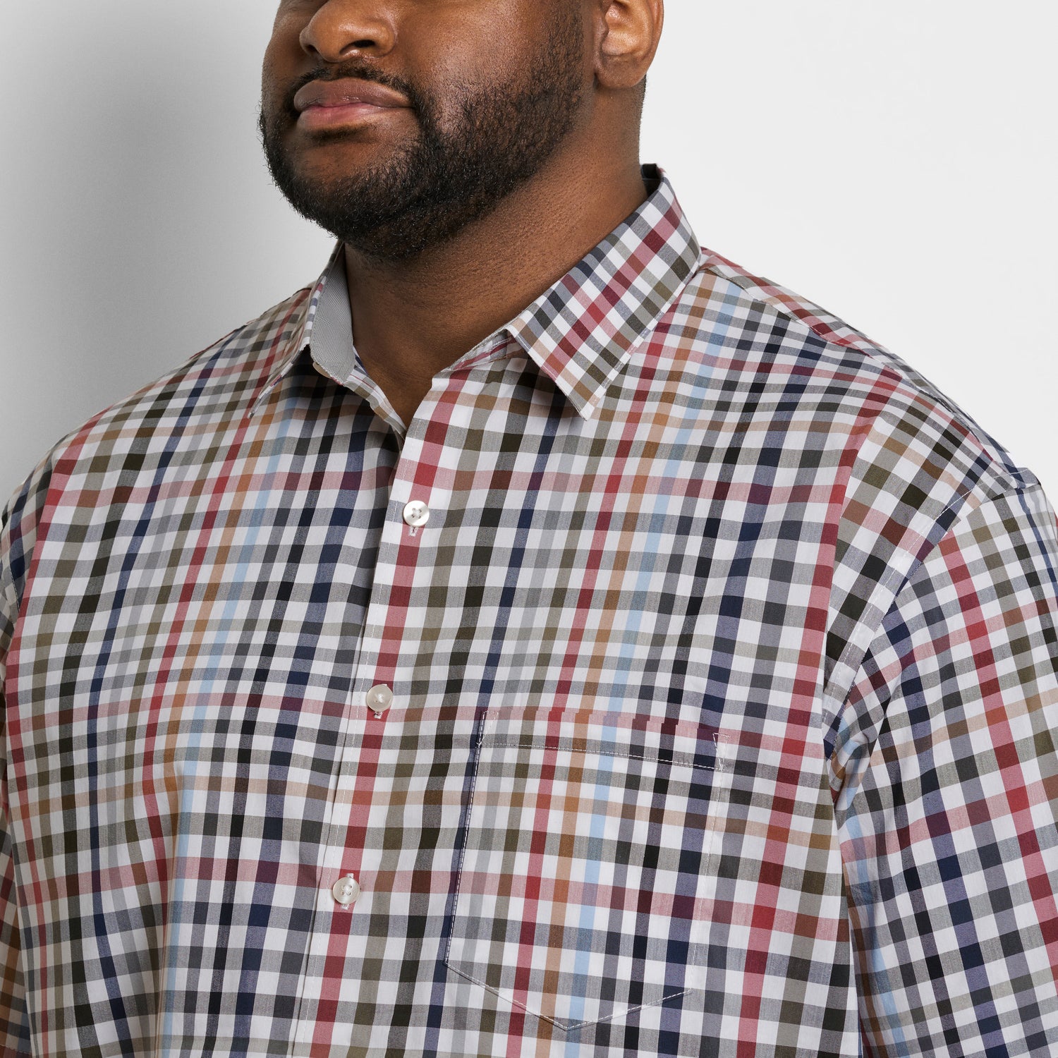 Folsen Short Sleeve Stain Shield Shirt Tattersall Print - Big & Tall