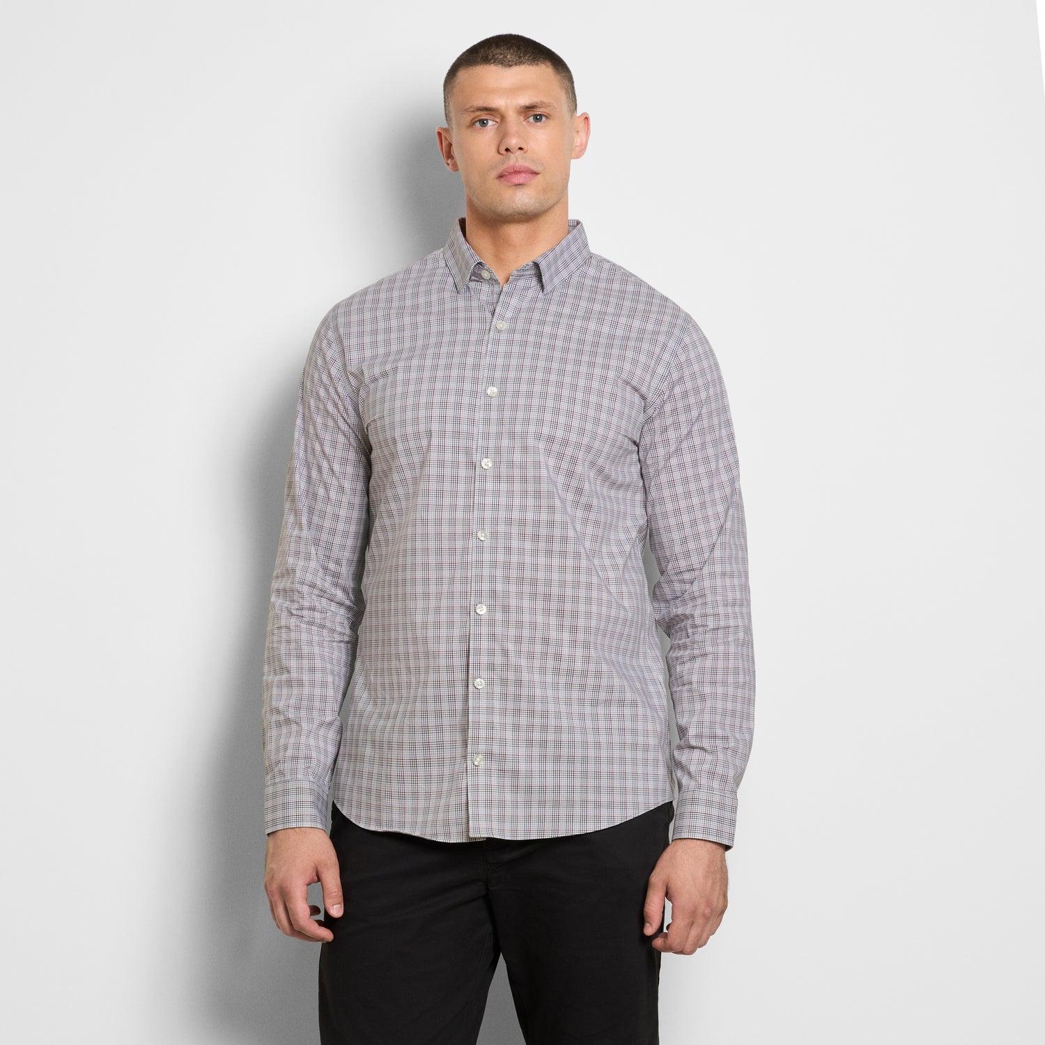 Cronbie Long Sleeve Everyday Defense Stain Shield Shirt Tattersall Print - Big & Tall