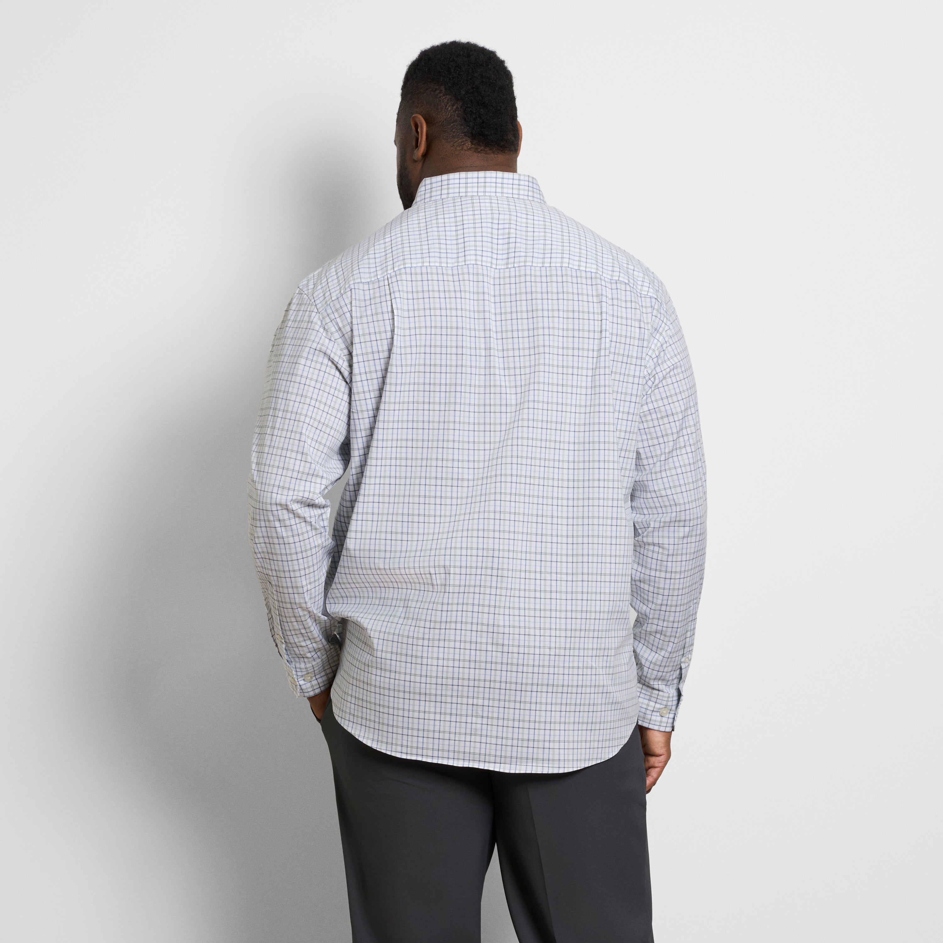 Cronbie Long Sleeve Stain Shield Shirt Open Plaid Print - Big & Tall