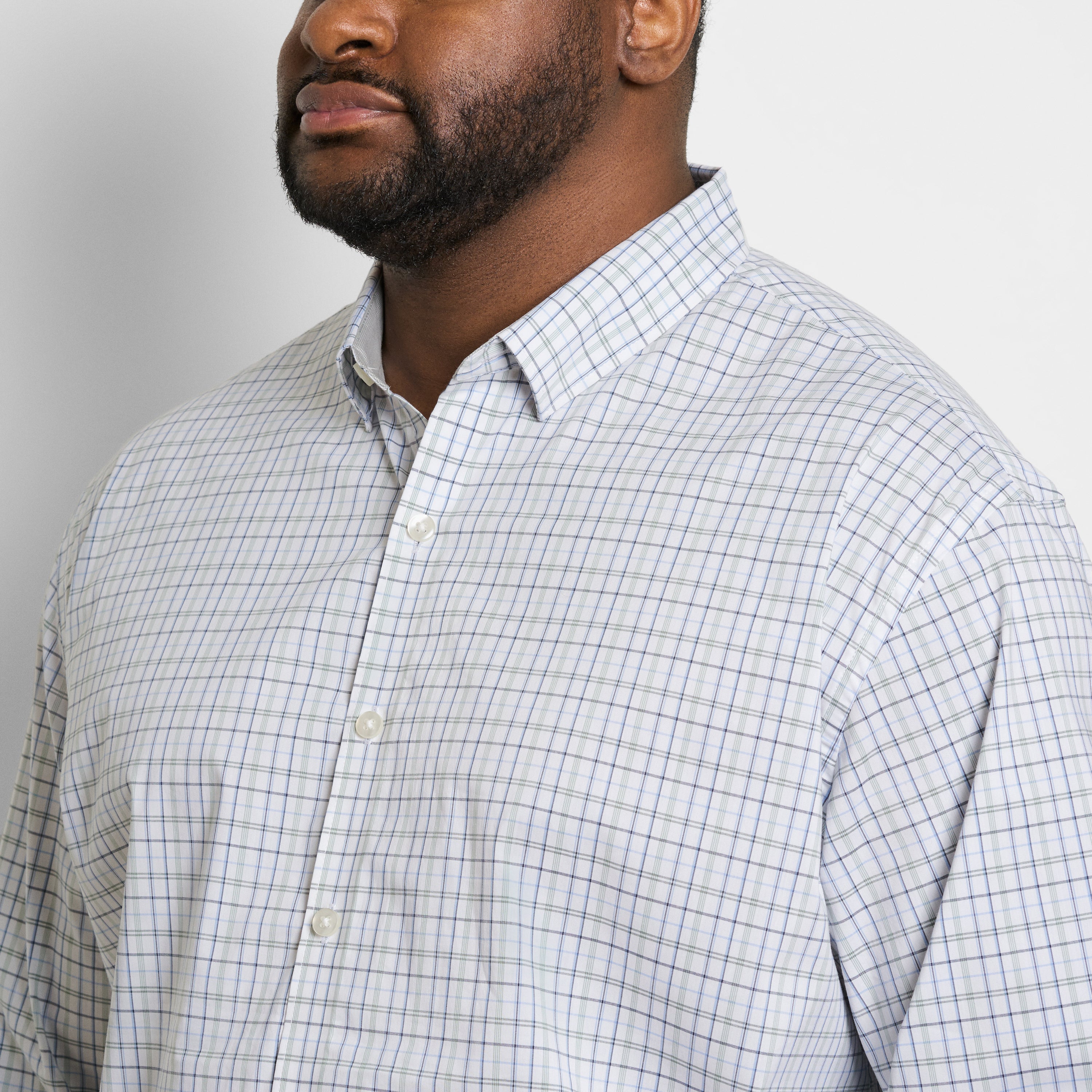 Cronbie Long Sleeve Stain Shield Shirt Open Plaid Print - Big & Tall