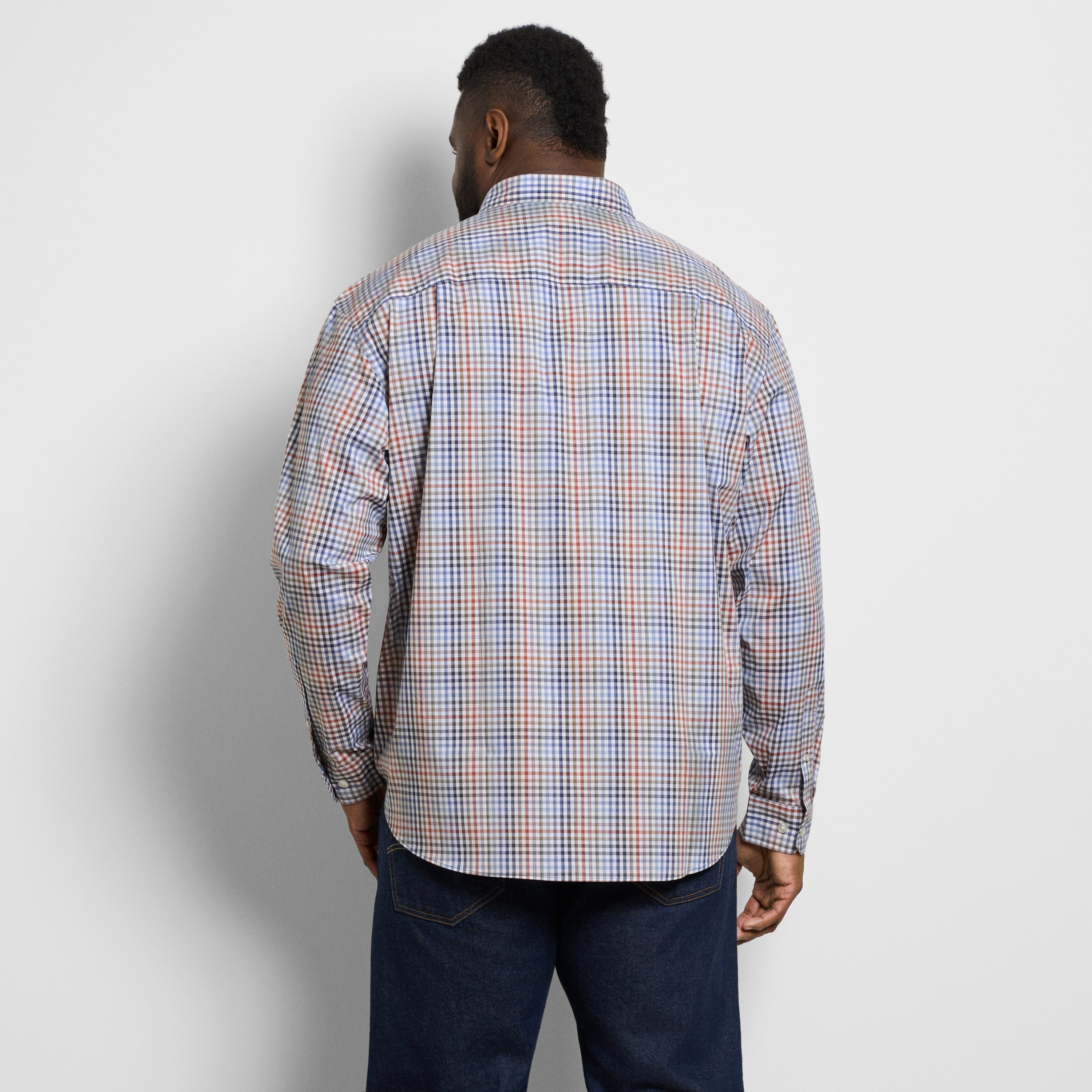 Cronbie Long Sleeve Stain Shield Shirt Tattersall Print - Big & Tall