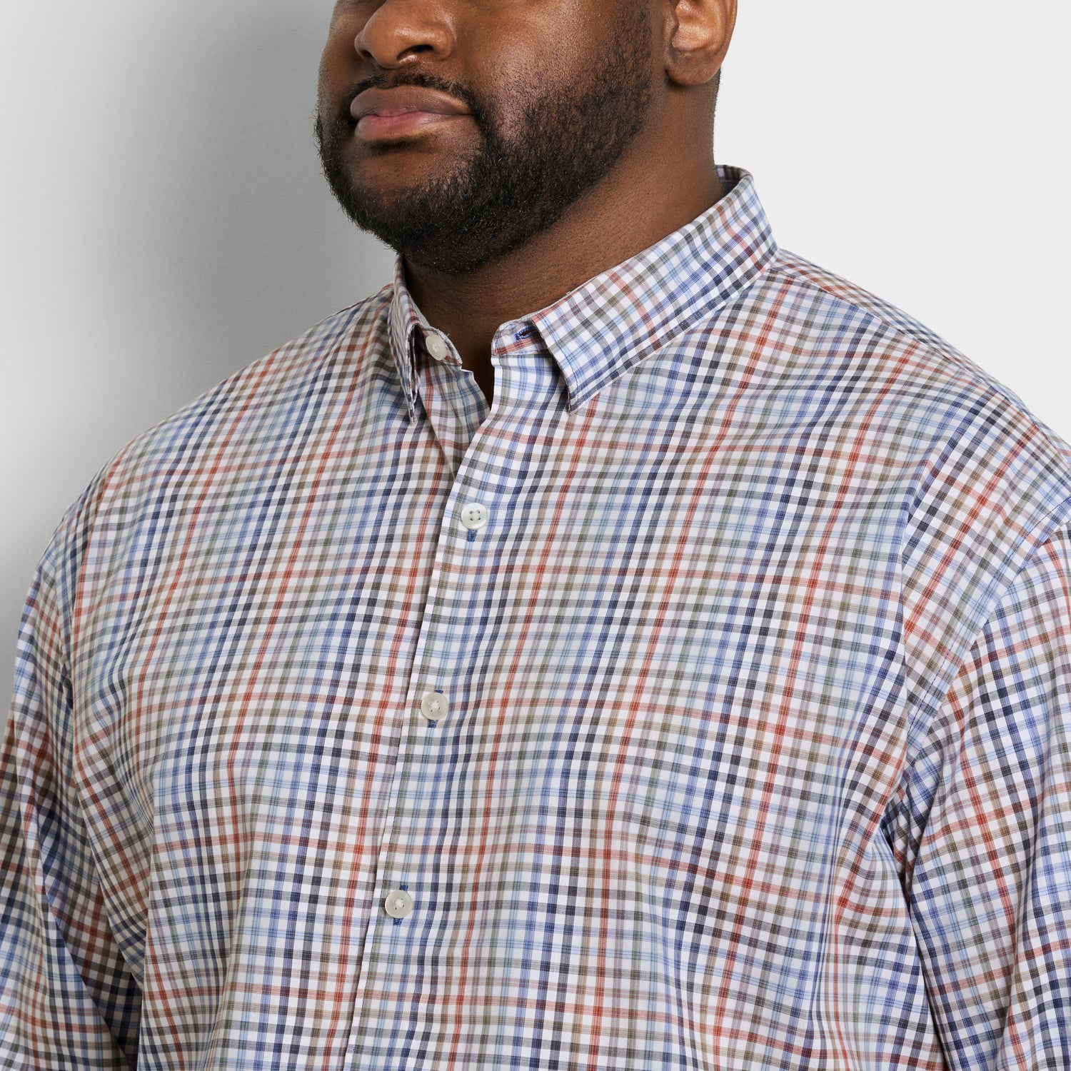 Cronbie Long Sleeve Stain Shield Shirt Tattersall Print - Big & Tall