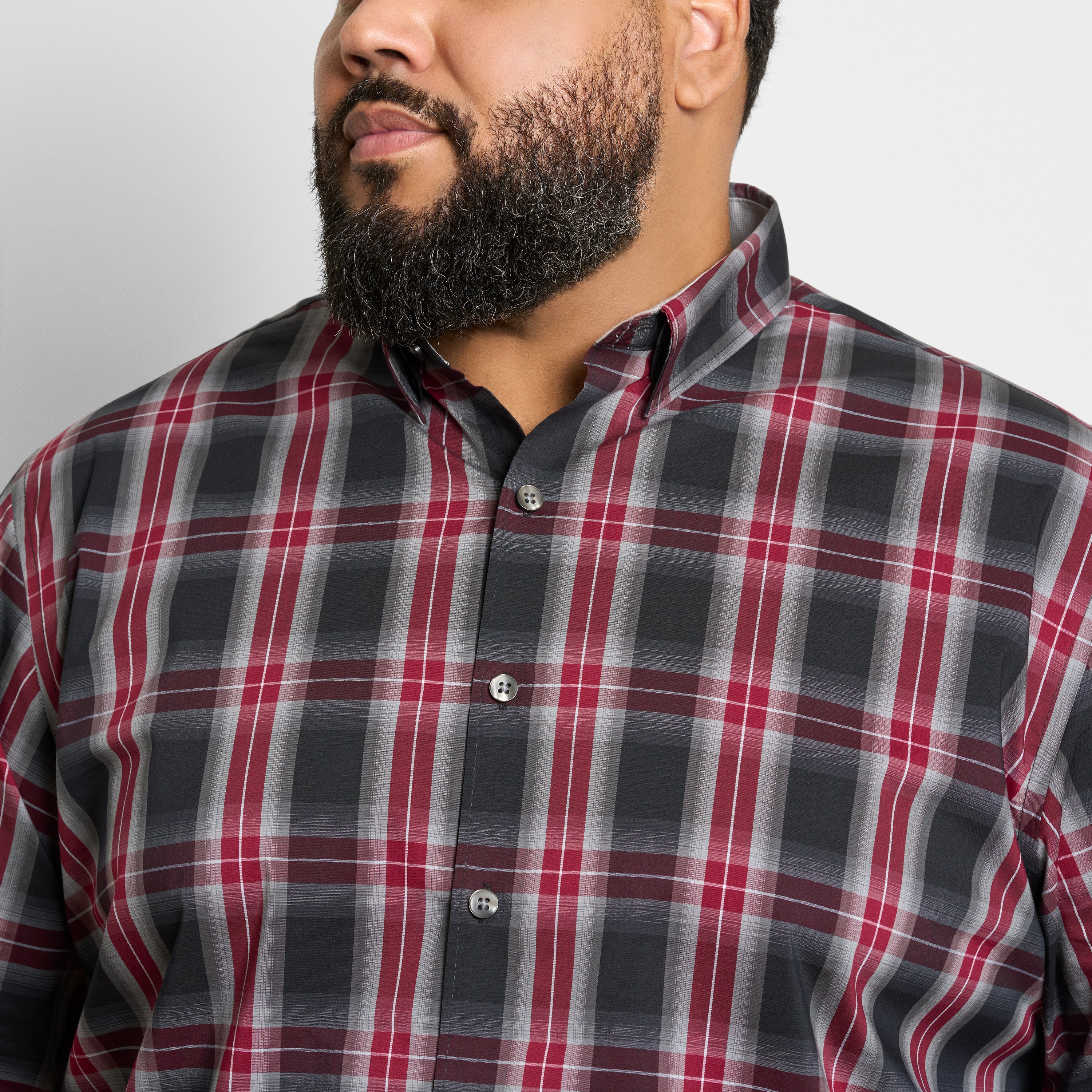 Cronbie Long Sleeve Shirt Everyday Defense Stain Shield Fave Plaid Print - Big & Tall