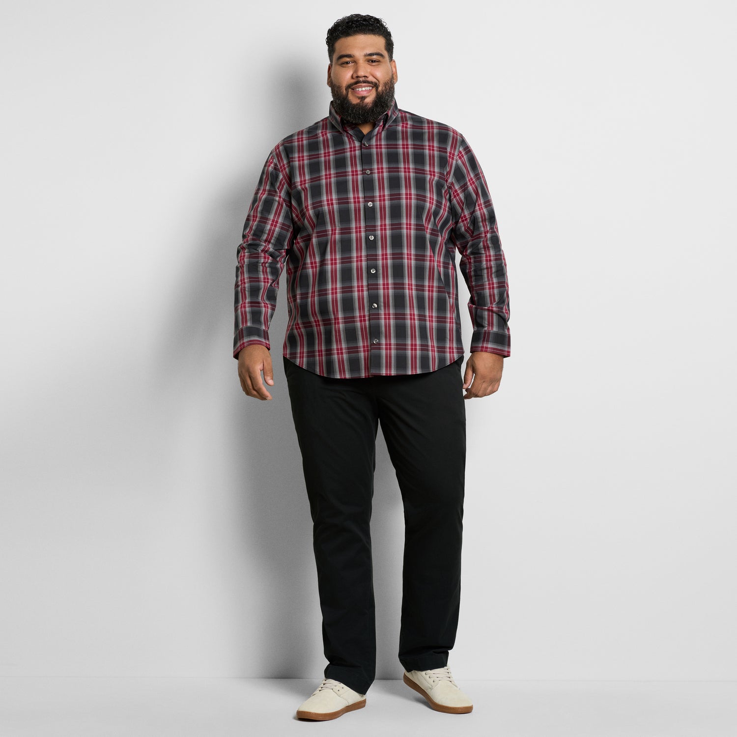 Cronbie Long Sleeve Shirt Everyday Defense Stain Shield Fave Plaid Print - Big & Tall