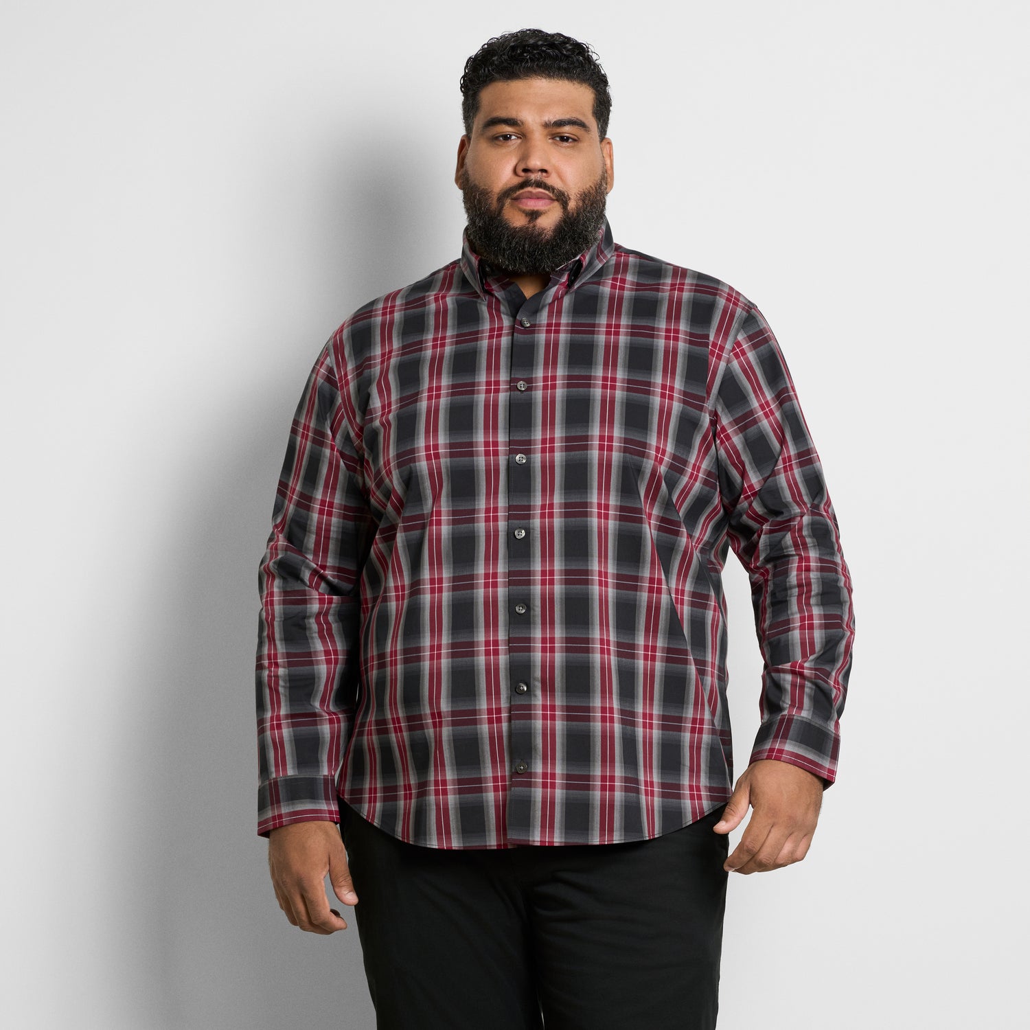 Cronbie Long Sleeve Shirt Everyday Defense Stain Shield Fave Plaid Print - Big & Tall