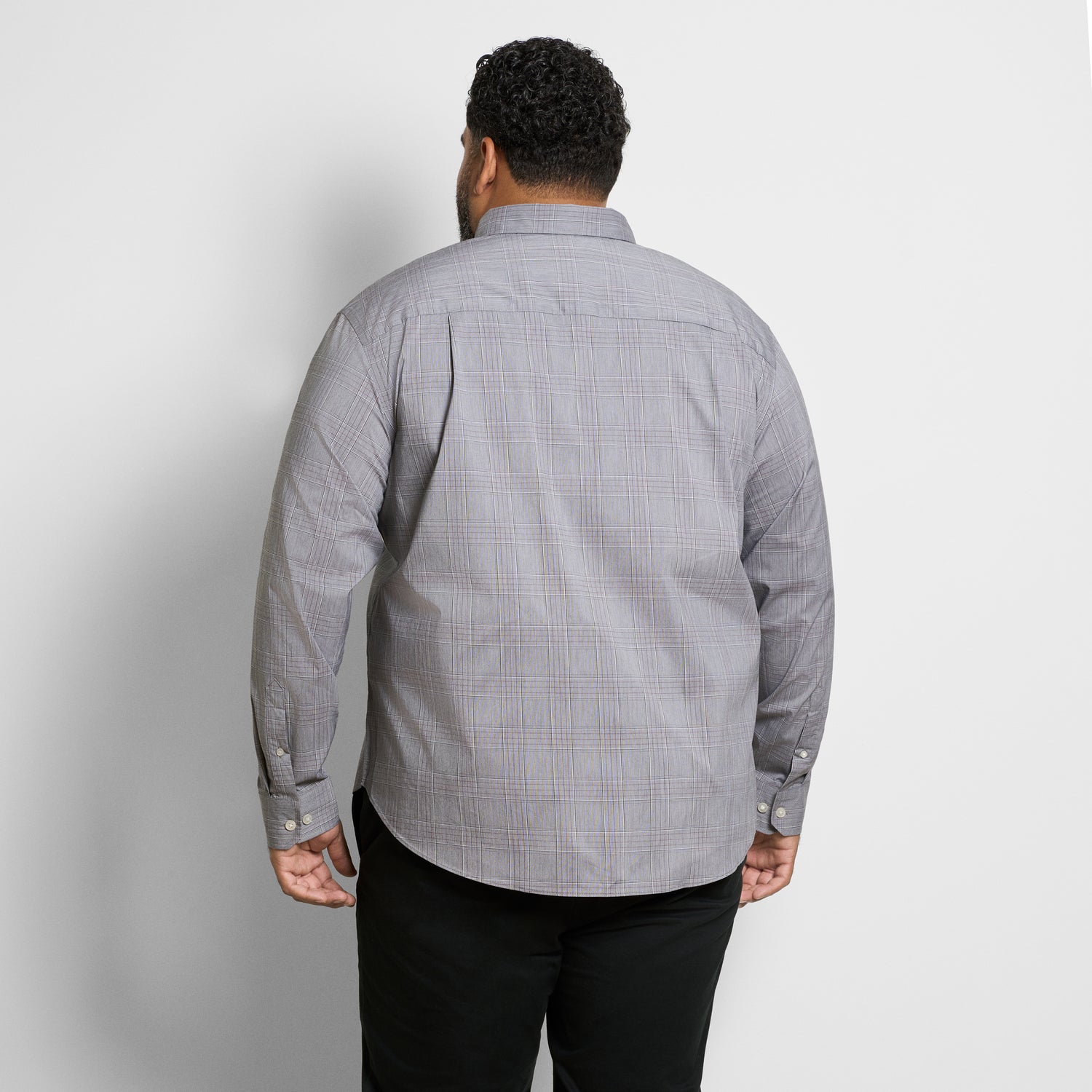 Cronbie Long Sleeve Everyday Defense Stain Shield Shirt End on End Plaid Print - Big & Tall
