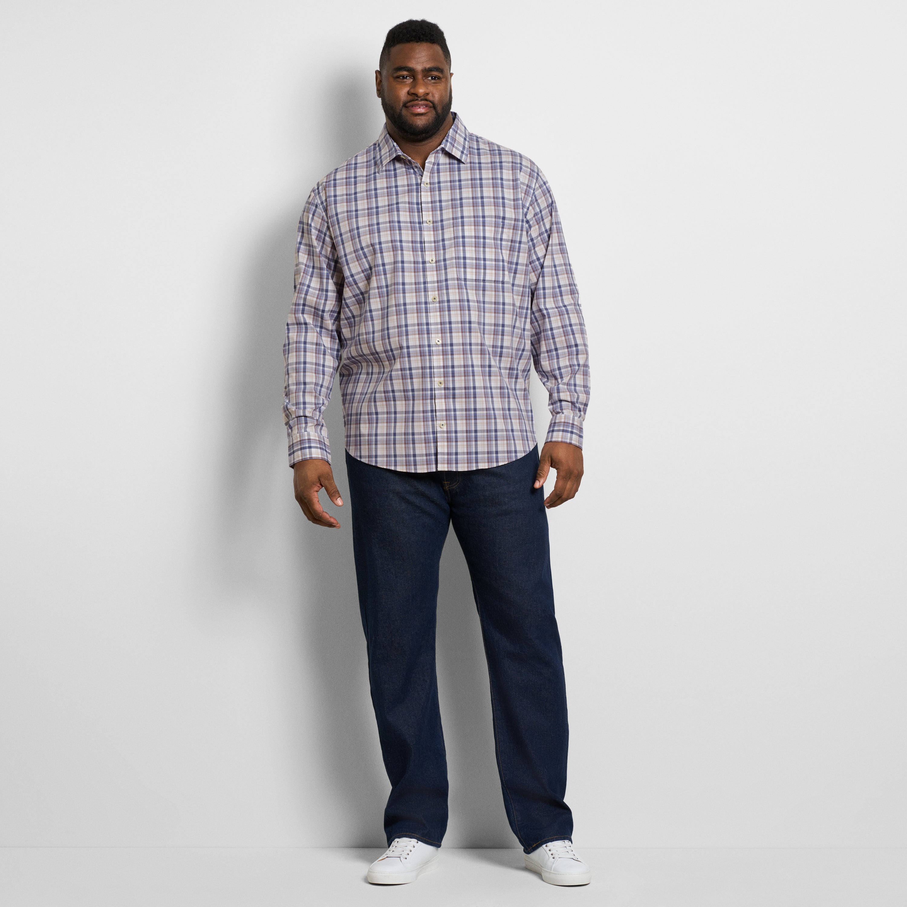 Originals Long Sleeve Easy Plaid Print - Big & Tall