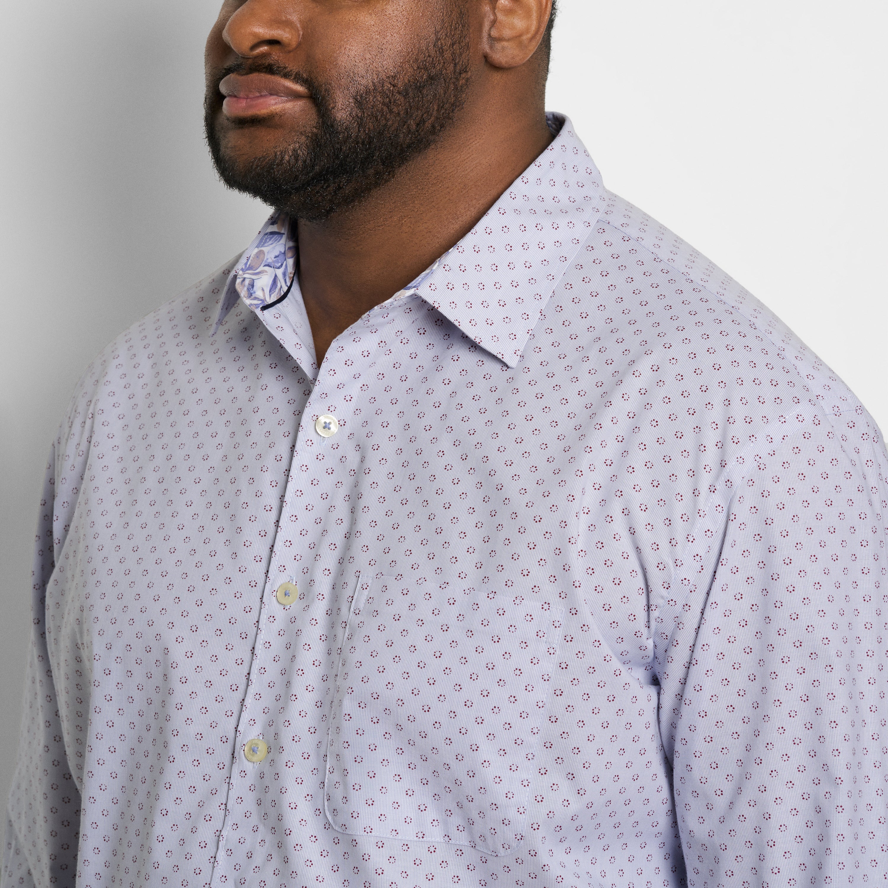 Originals Long Sleeve Shirt Stripe Dot Print - Big & Tall