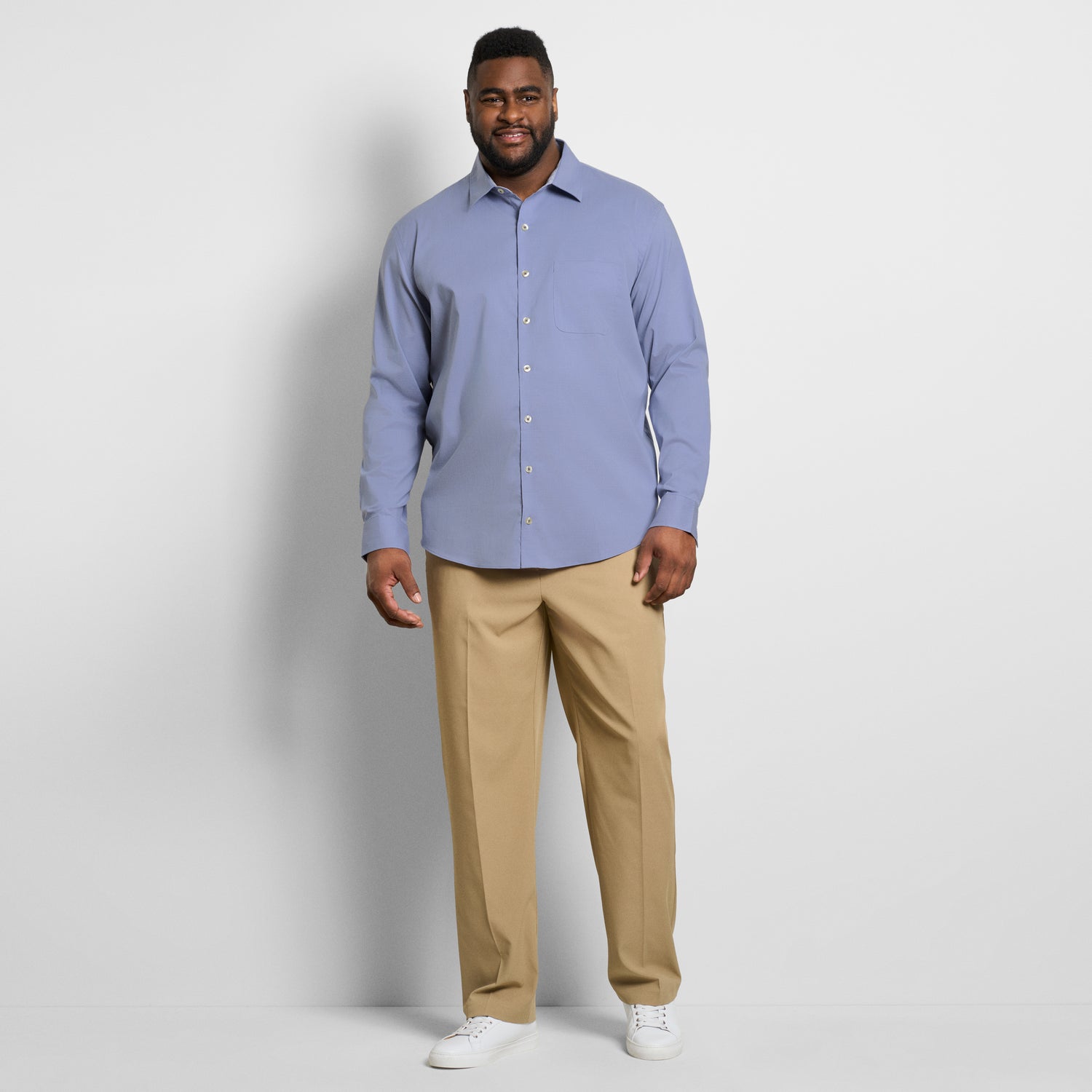 Originals Dobby Dot Print Long Sleeve Shirt - Big & Tall