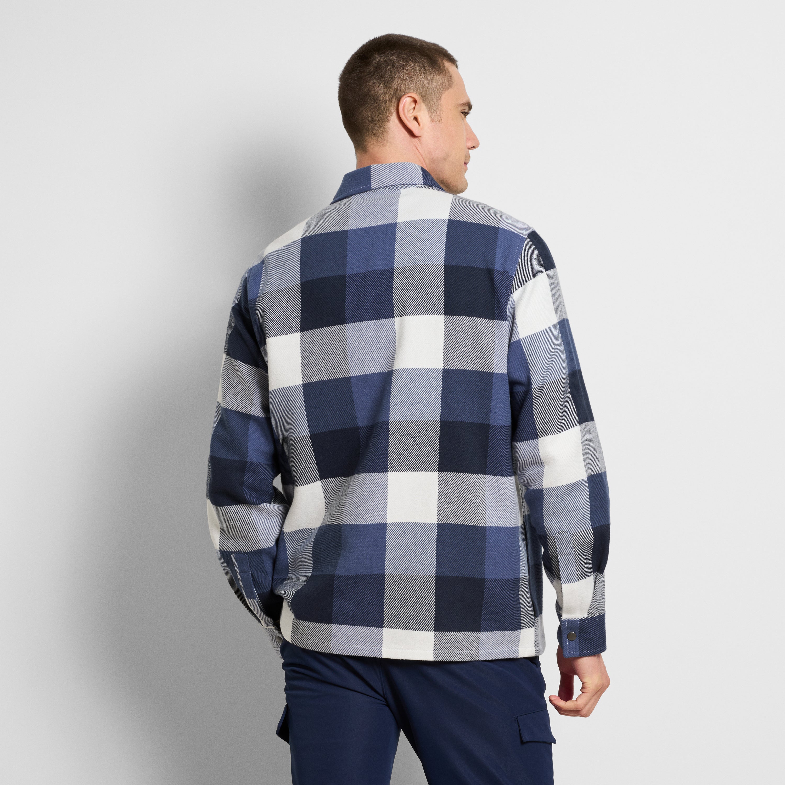 Plaid Zip Front Shirt Jacket