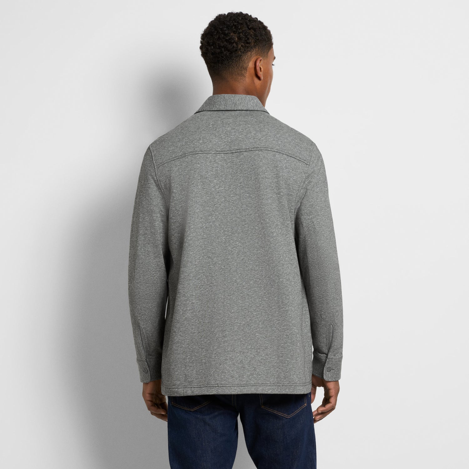 Essential Fleece Knit Long Sleeve Shirt Jacket