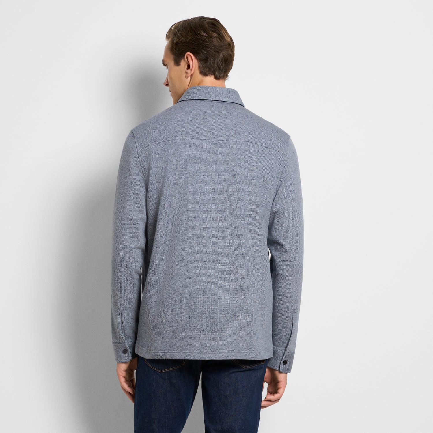 Essential Fleece Knit Long Sleeve Shirt Jacket