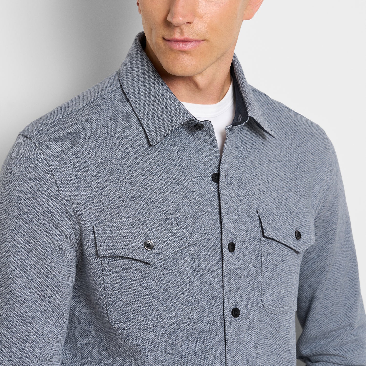 Essential Fleece Knit Long Sleeve Shirt Jacket