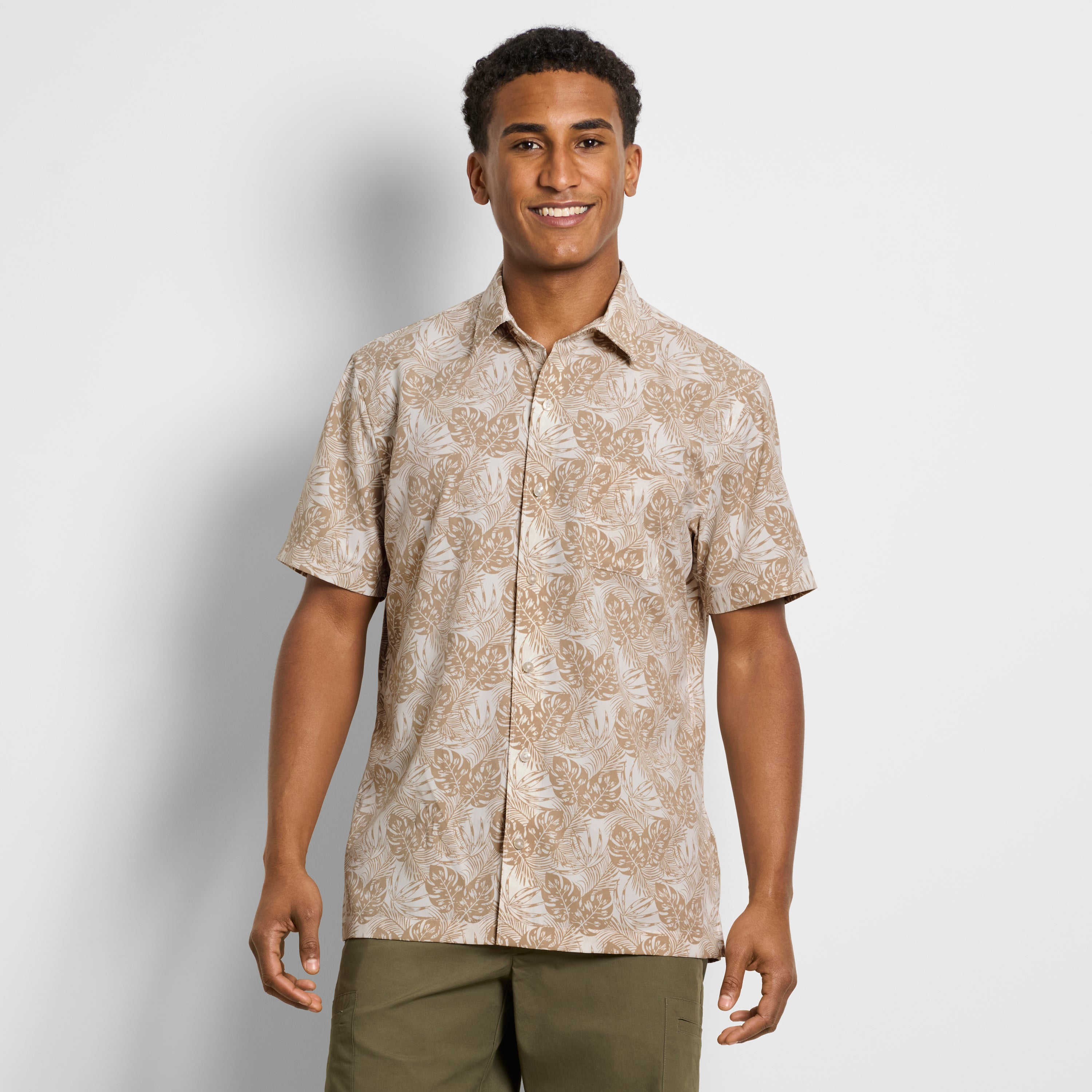 Weekend Short Sleeve Camp Mono Print Shirt