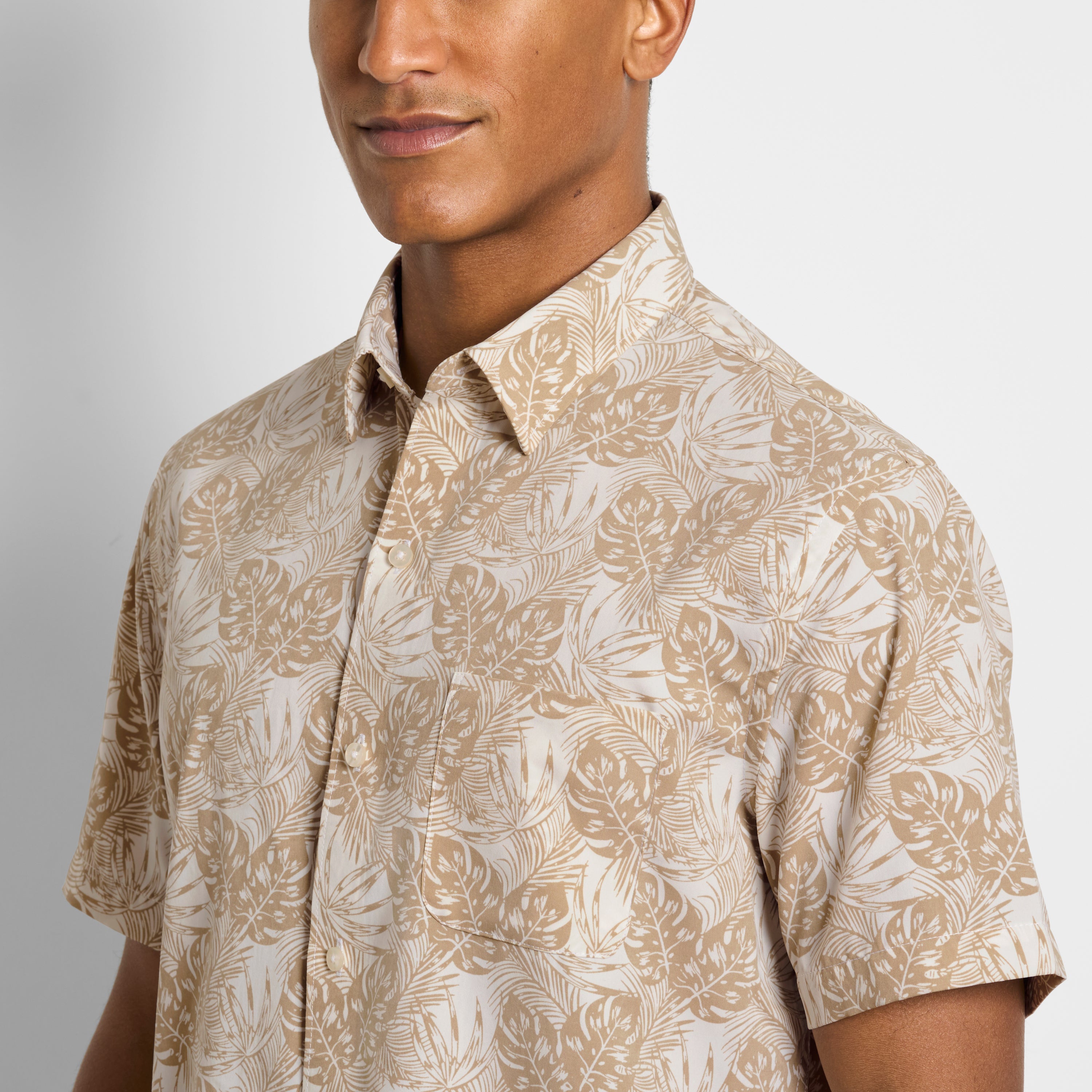 Weekend Short Sleeve Camp Mono Print Shirt