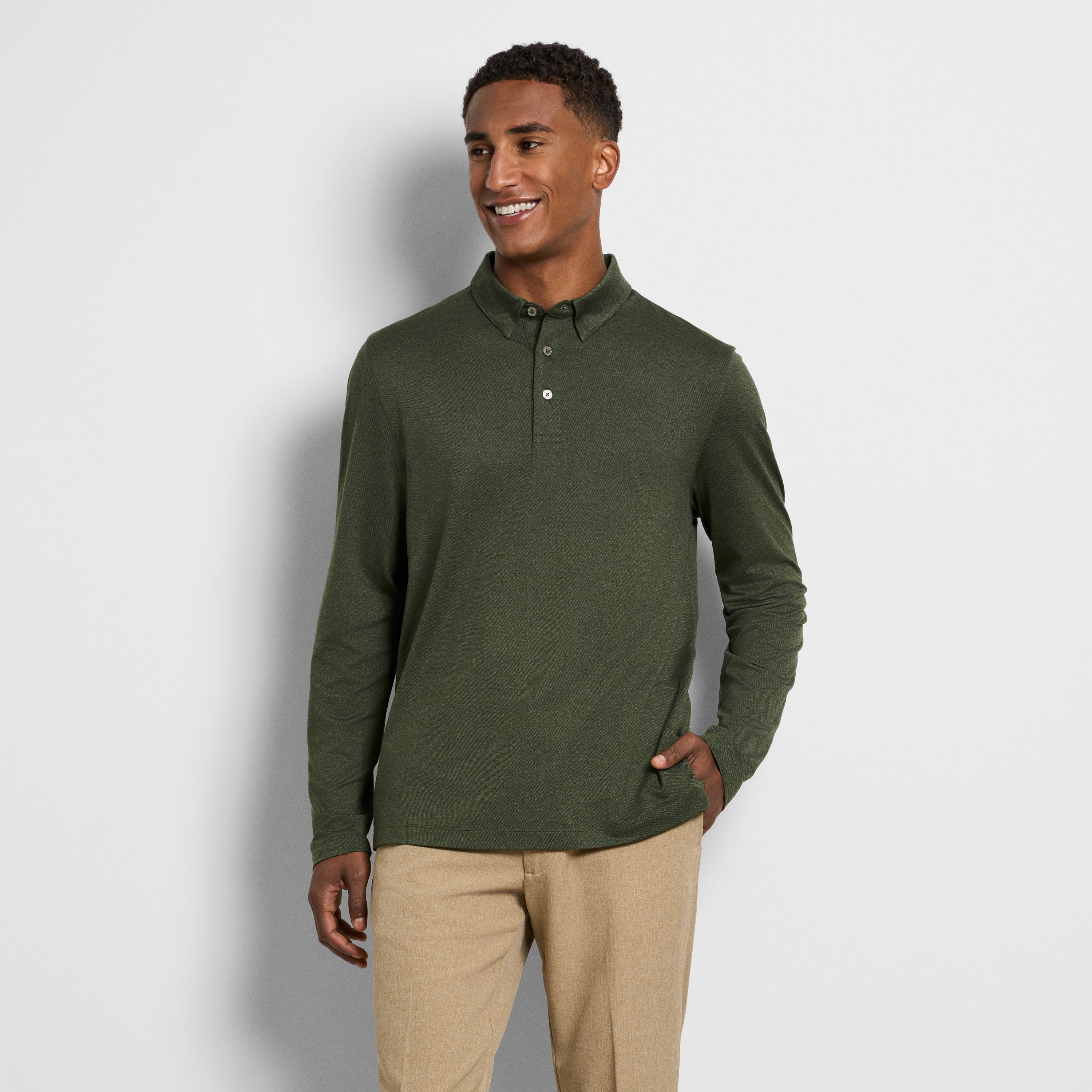 Performance Twill Long Sleeve Polo
