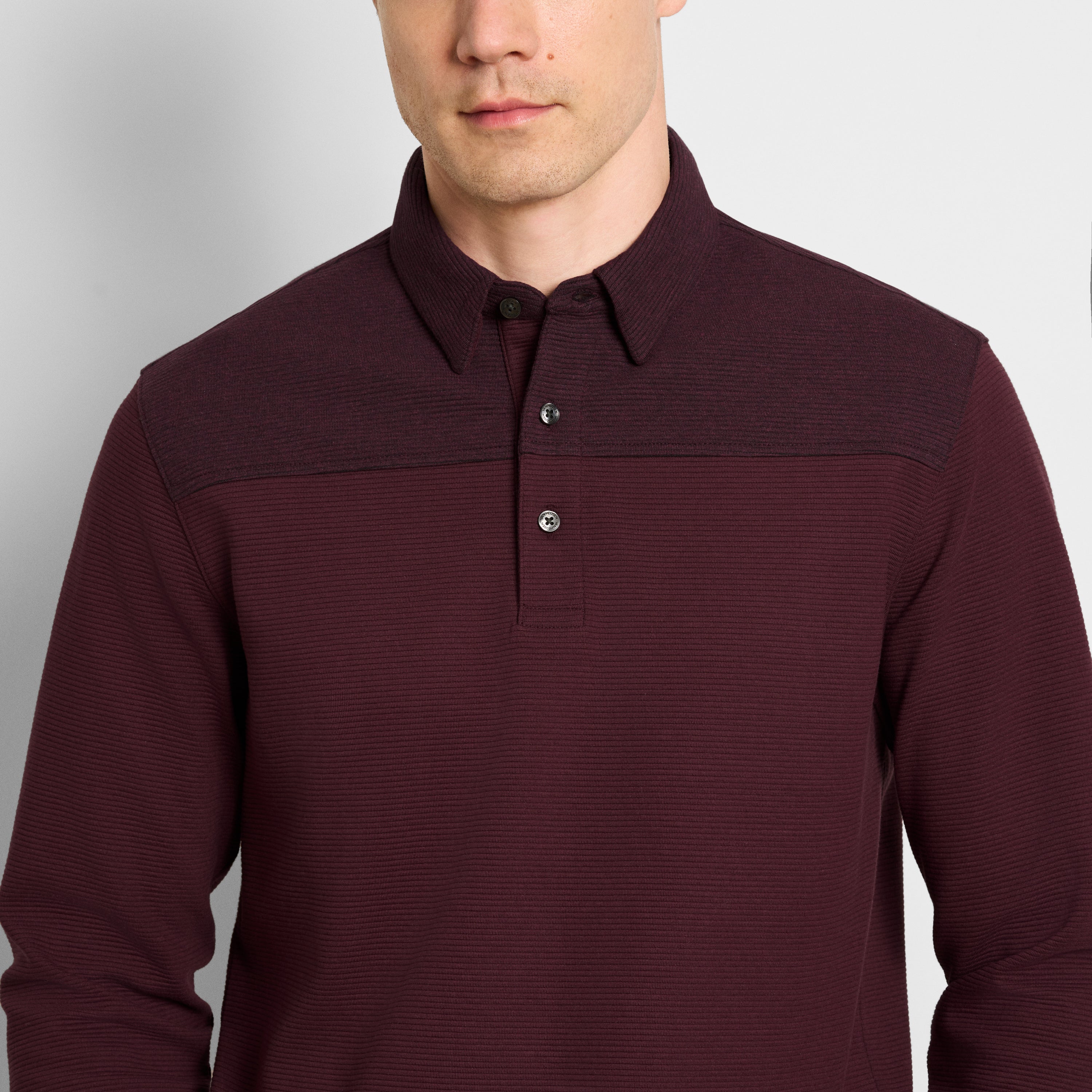 Regular Fit Essential Ottoman Blocked Long Sleeve Polo