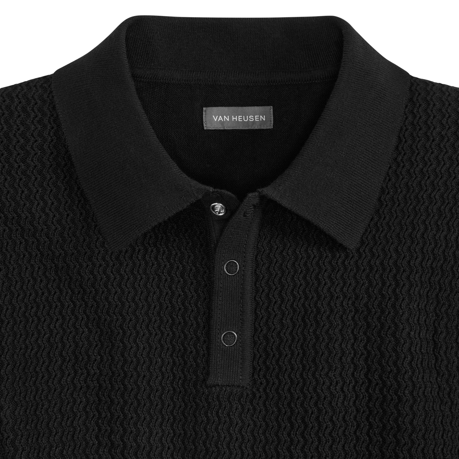 Temp Control Texture Short Sleeve Snap Polo