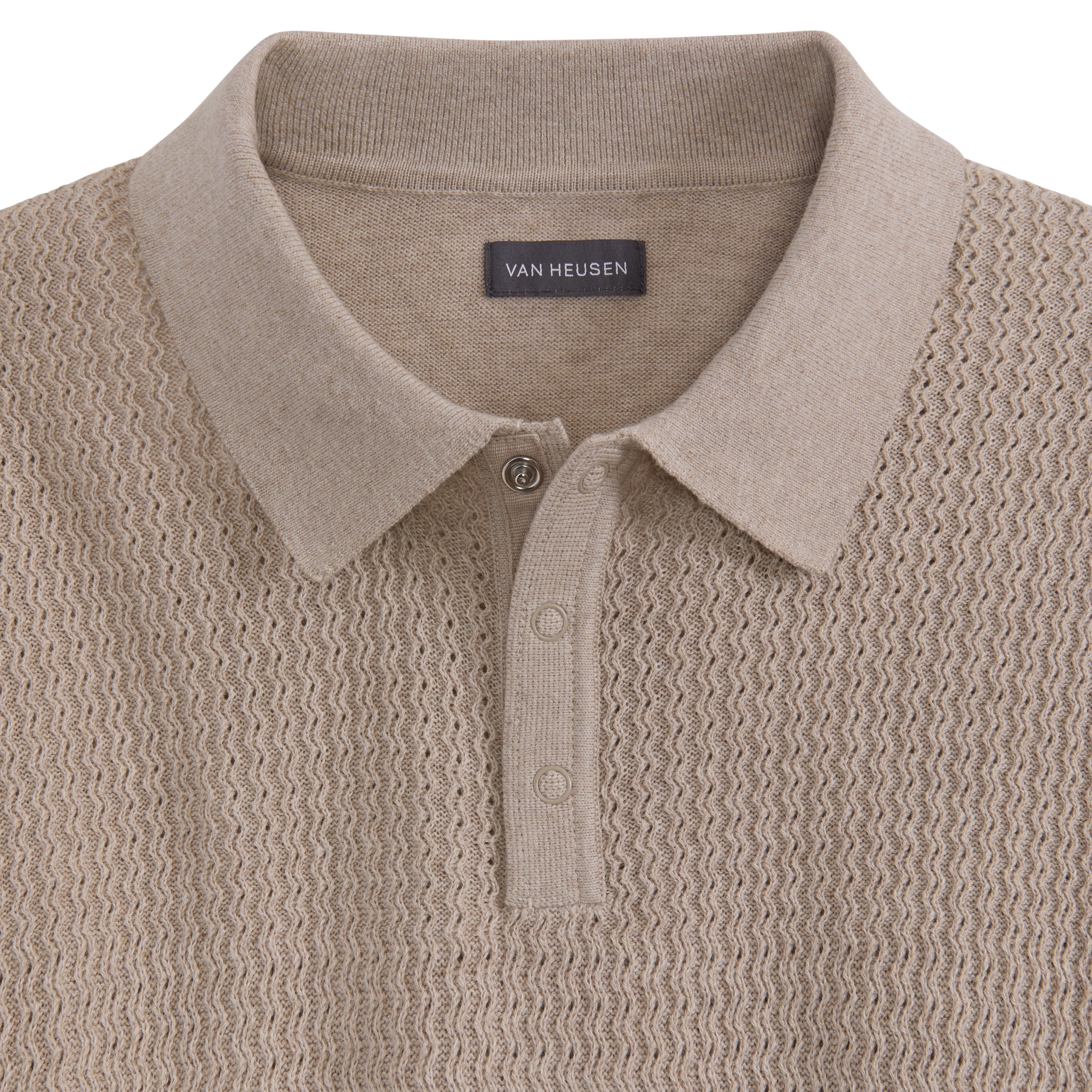 Temp Control Texture Short Sleeve Snap Polo