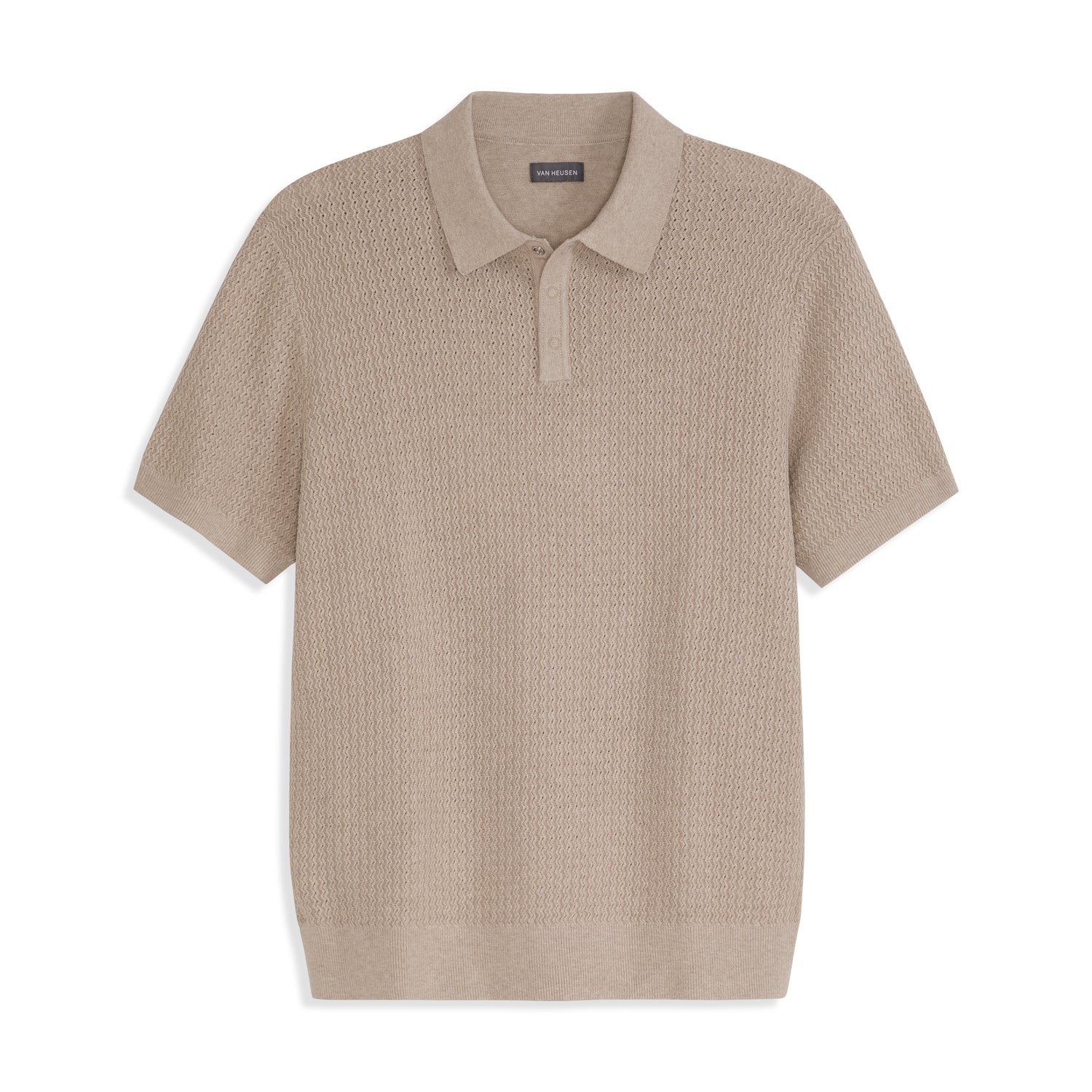 Temp Control Texture Short Sleeve Snap Polo