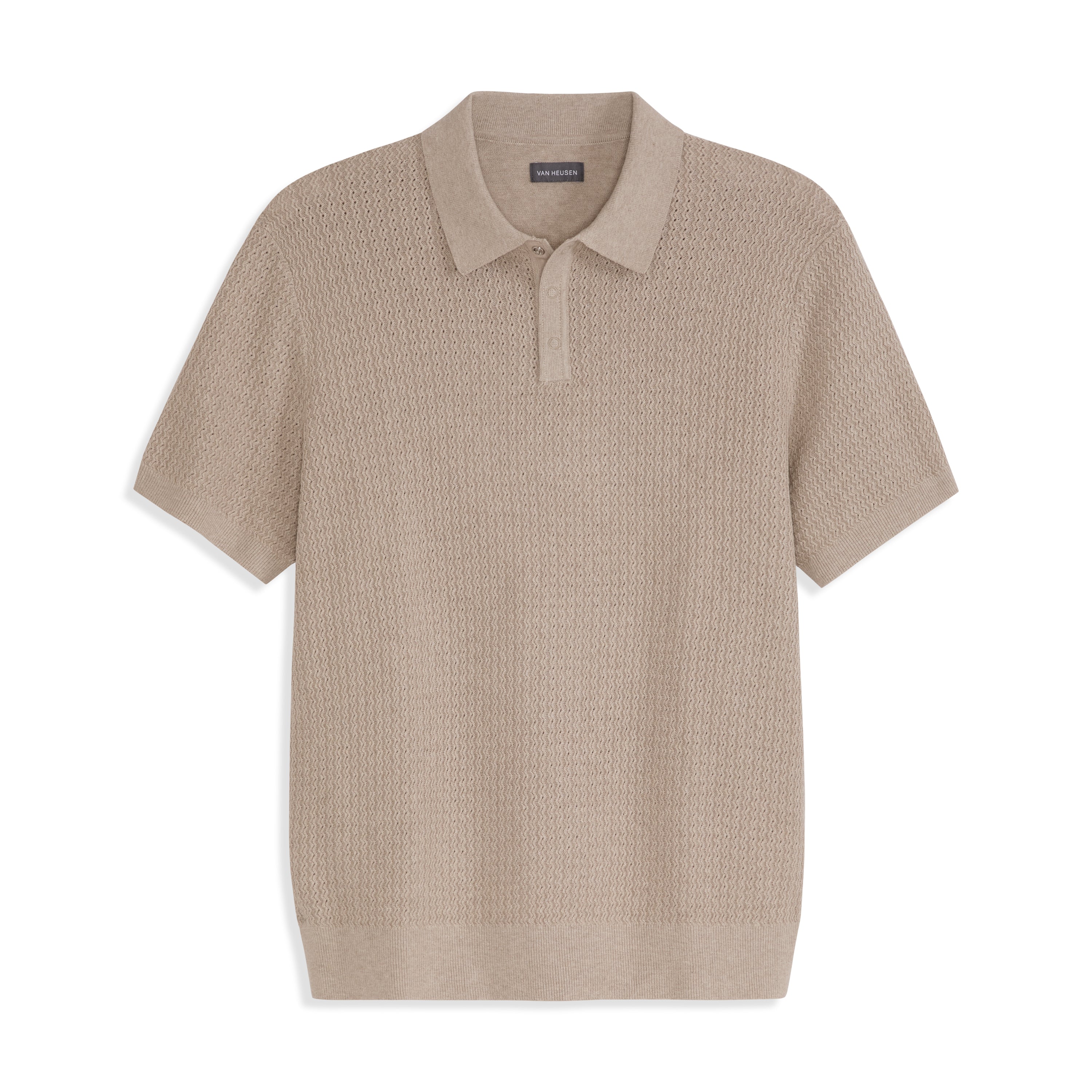 Temp Control Texture Short Sleeve Snap Polo