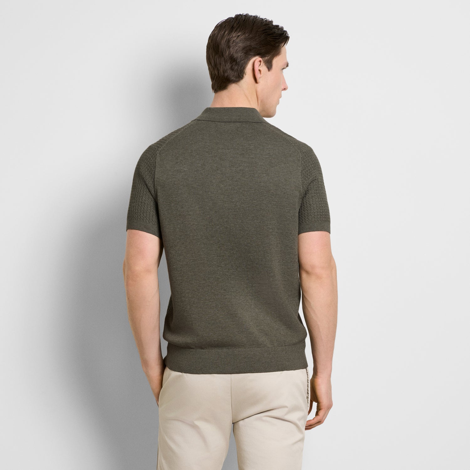 Temp Control Texture Short Sleeve Snap Polo