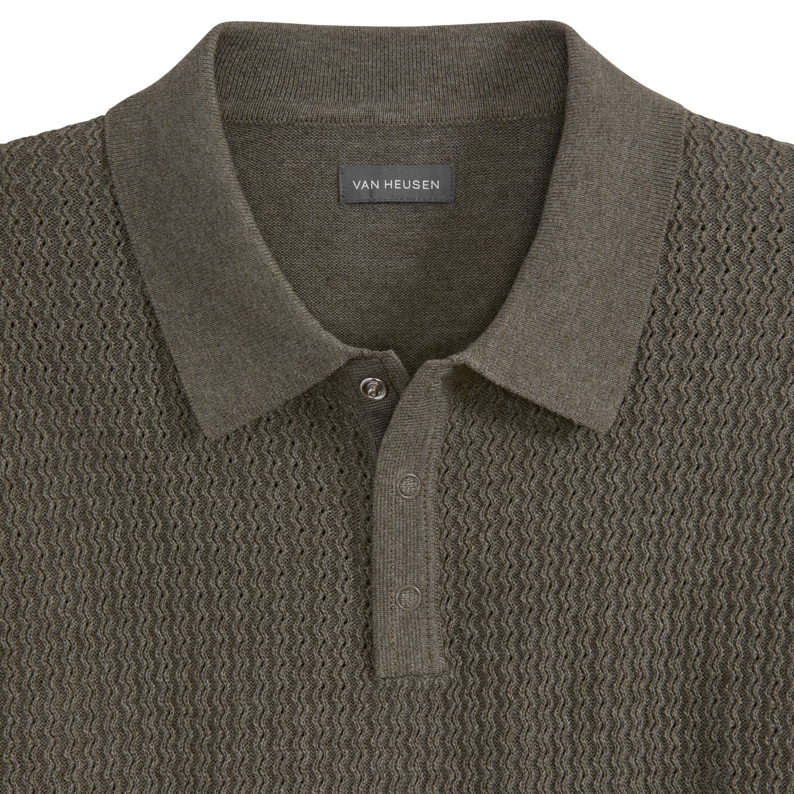 Temp Control Texture Short Sleeve Snap Polo