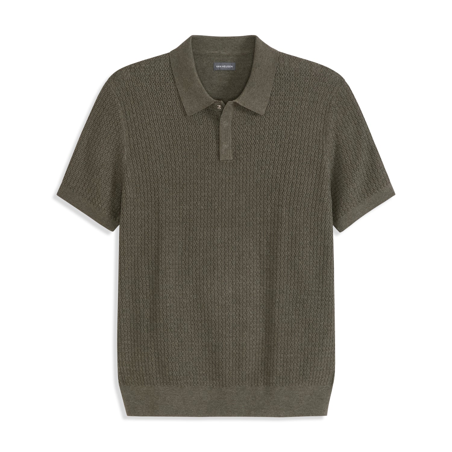 Temp Control Texture Short Sleeve Snap Polo