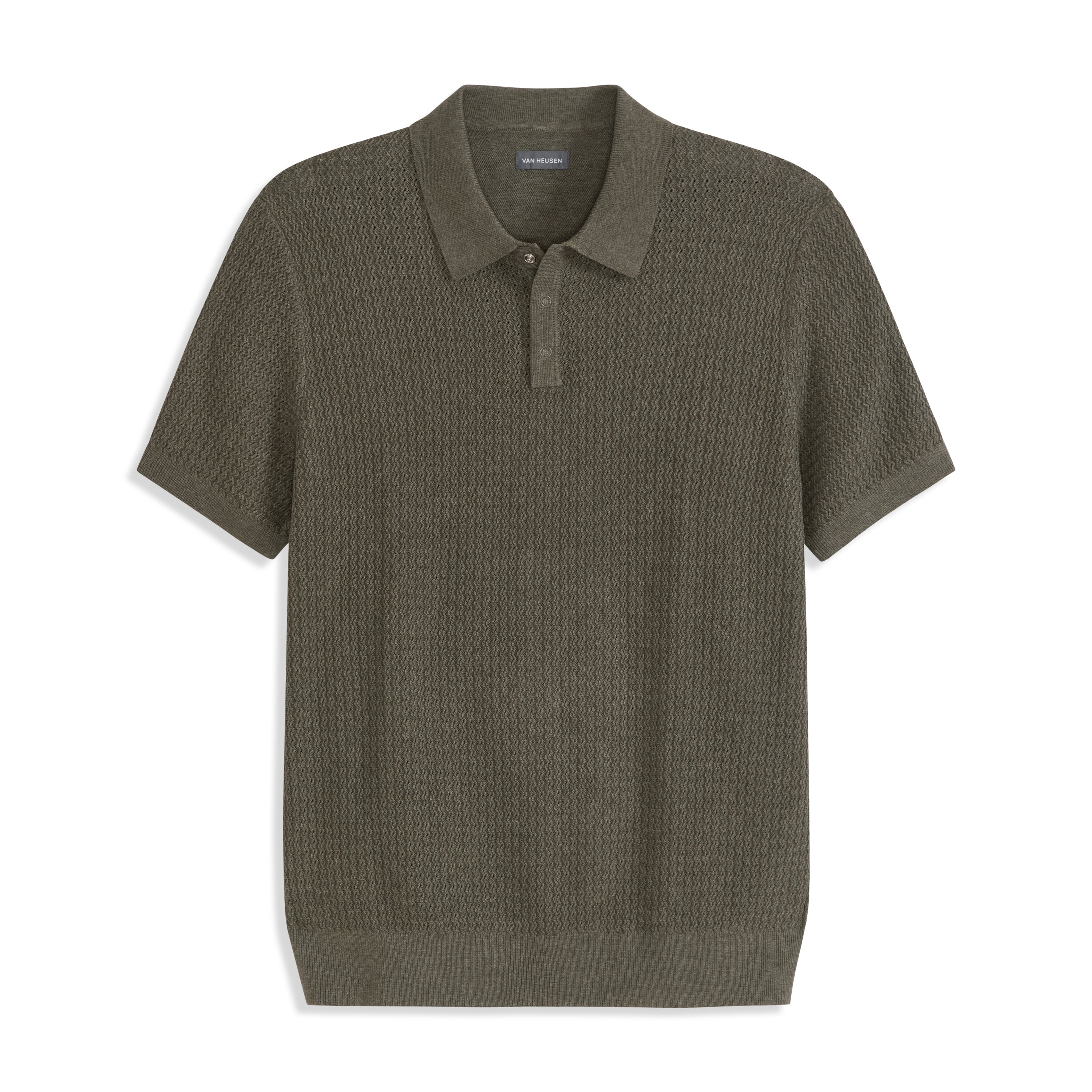 Temp Control Texture Short Sleeve Snap Polo