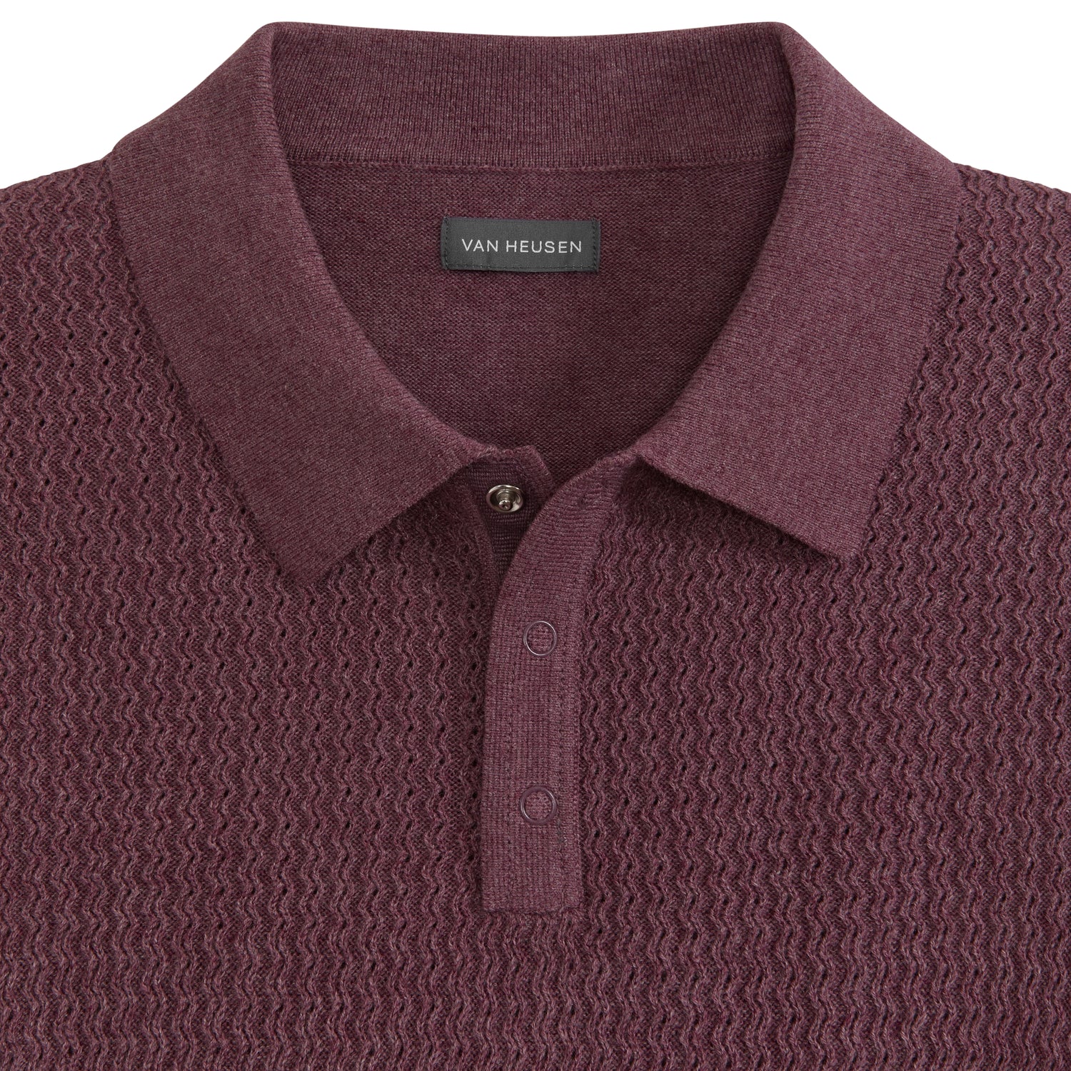 Temp Control Texture Short Sleeve Snap Polo