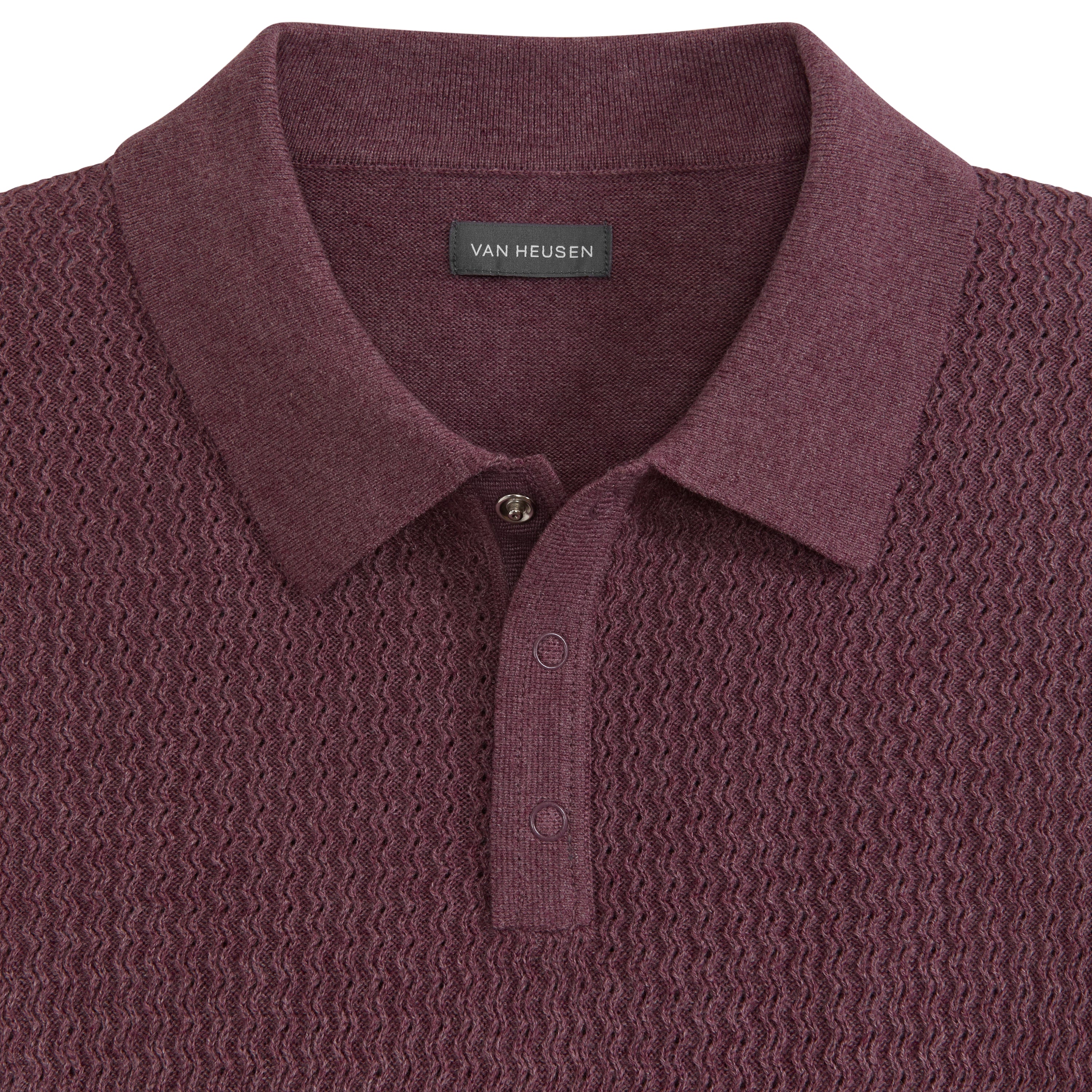 Temp Control Texture Short Sleeve Snap Polo