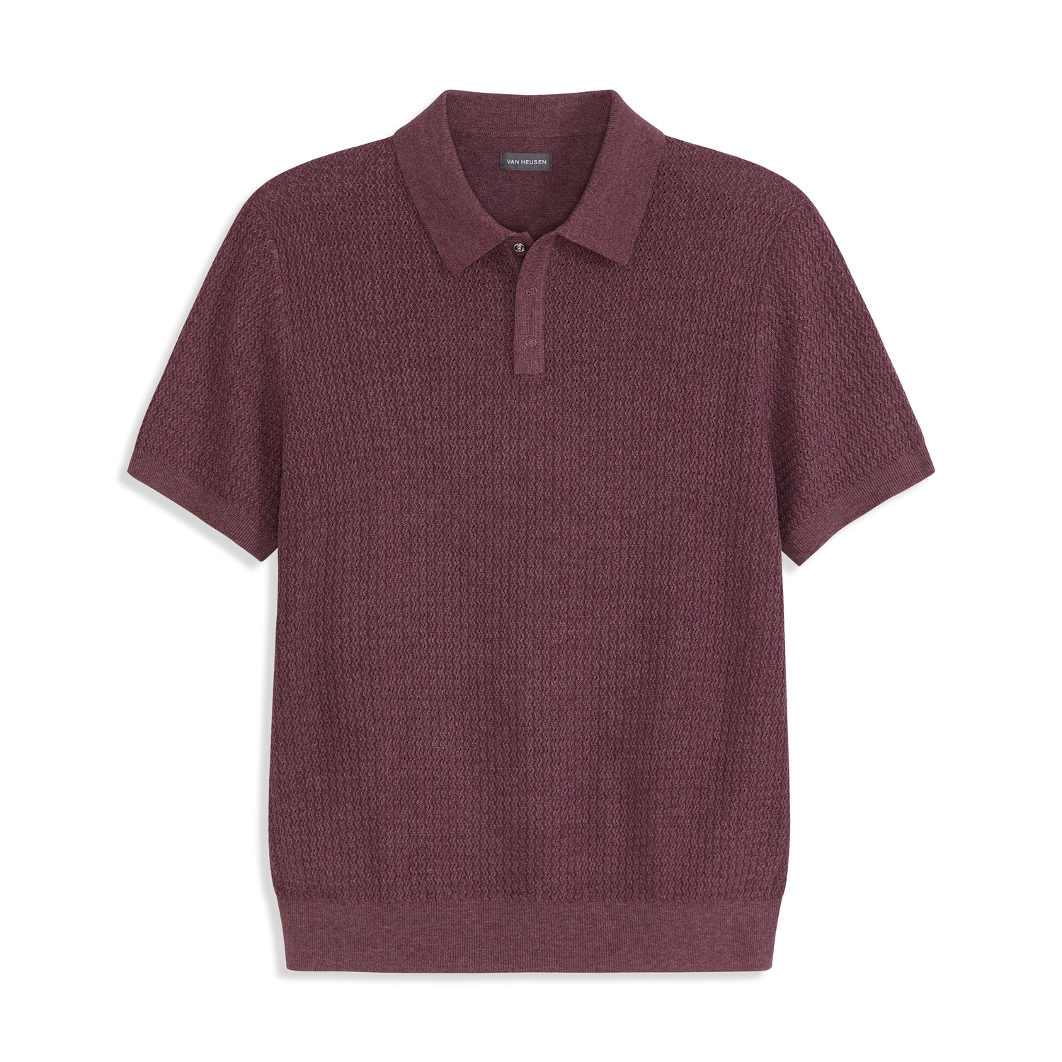 Temp Control Texture Short Sleeve Snap Polo
