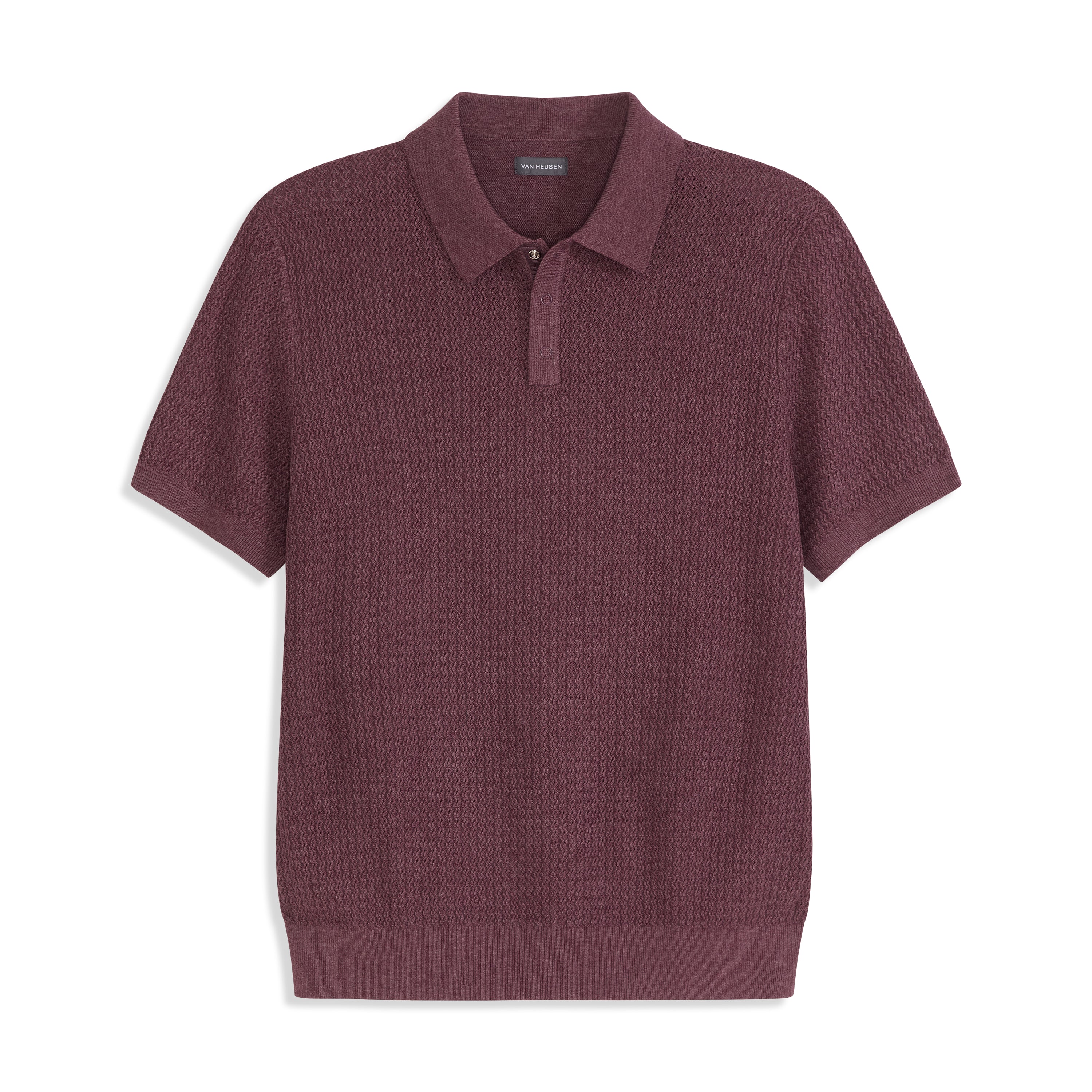Temp Control Texture Short Sleeve Snap Polo
