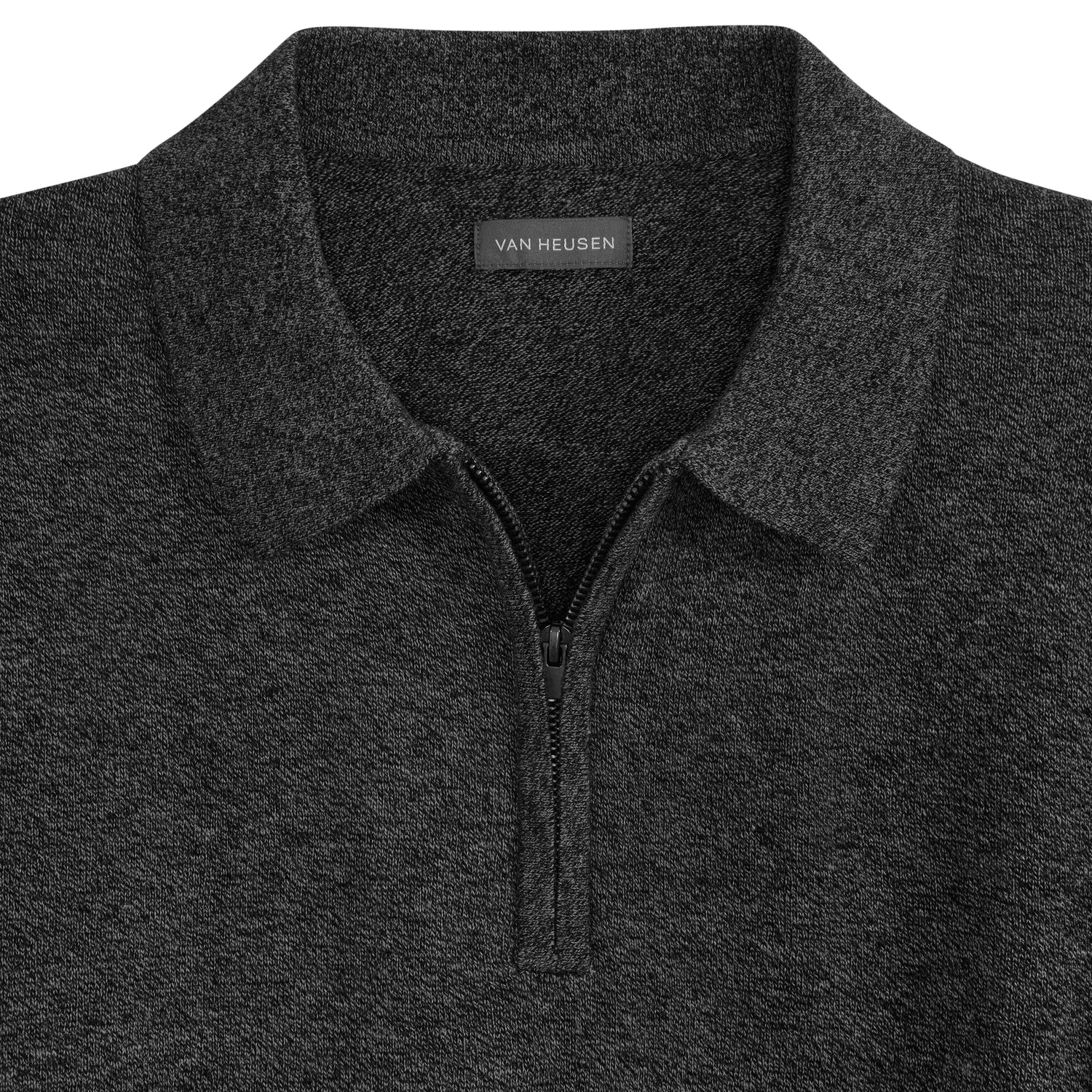 Temp Control Marled Short Sleeve Zip Polo