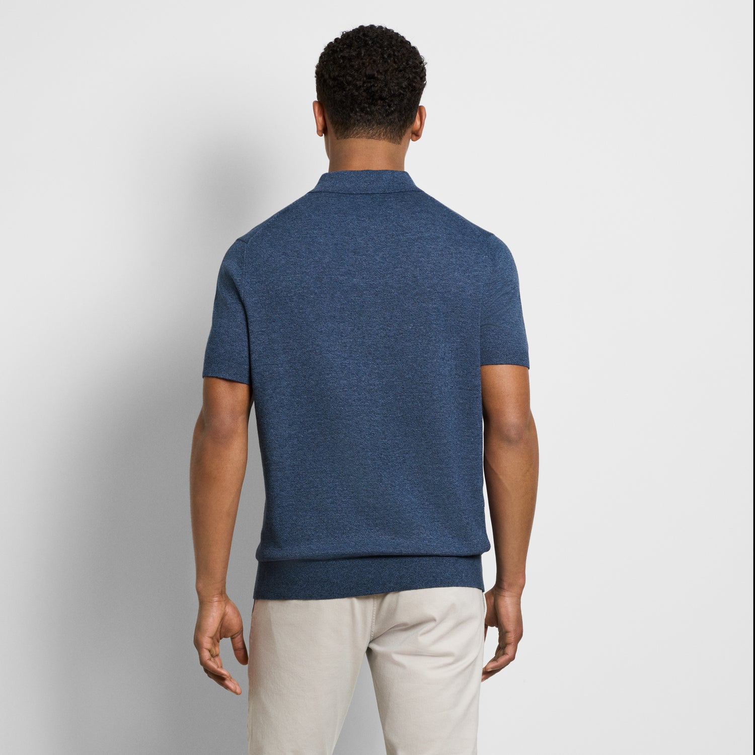 Temp Control Marled Short Sleeve Zip Polo
