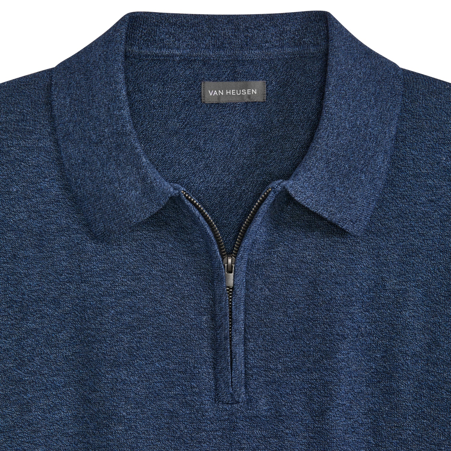 Temp Control Marled Short Sleeve Zip Polo