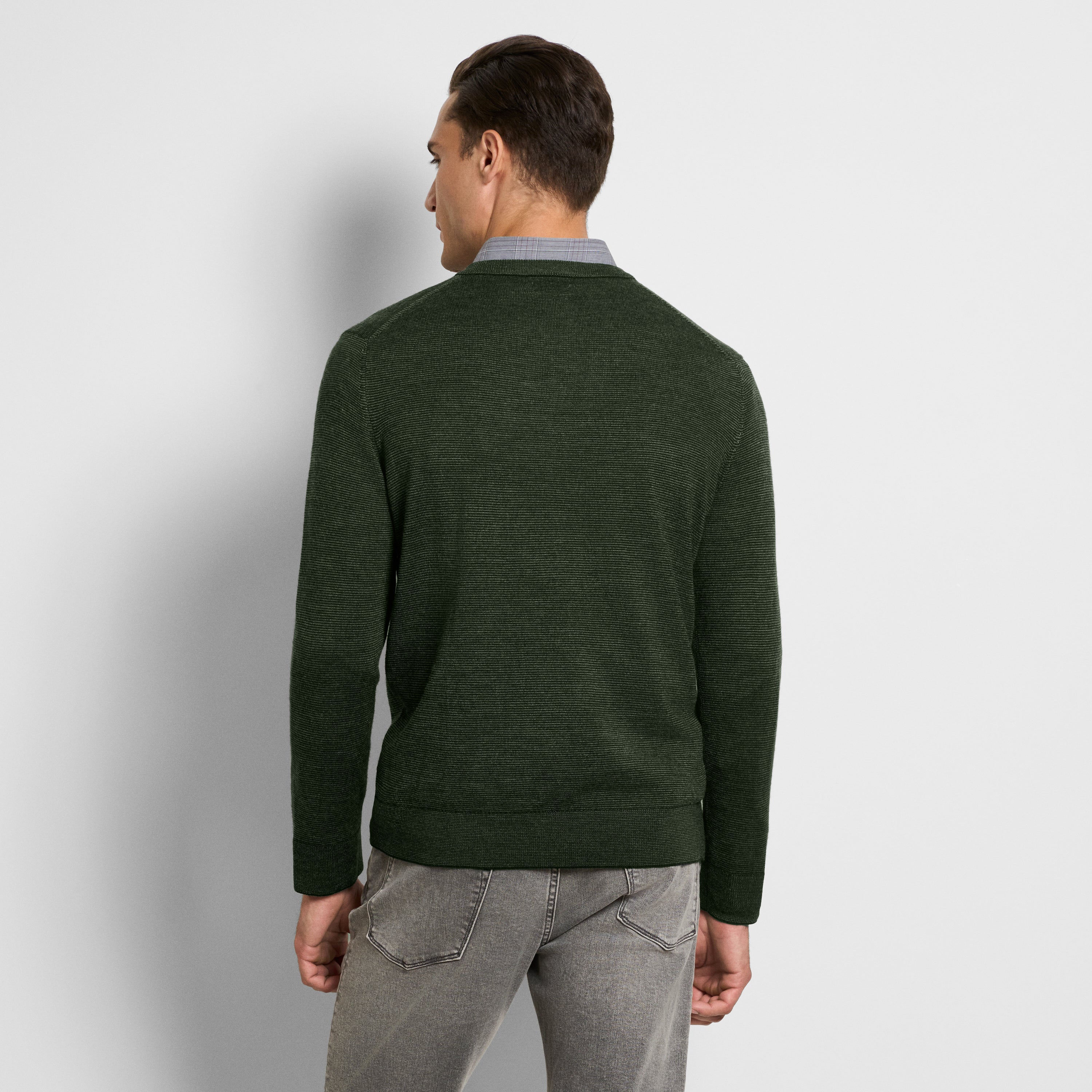 Essential End on End Long Sleeve V-Neck Sweater