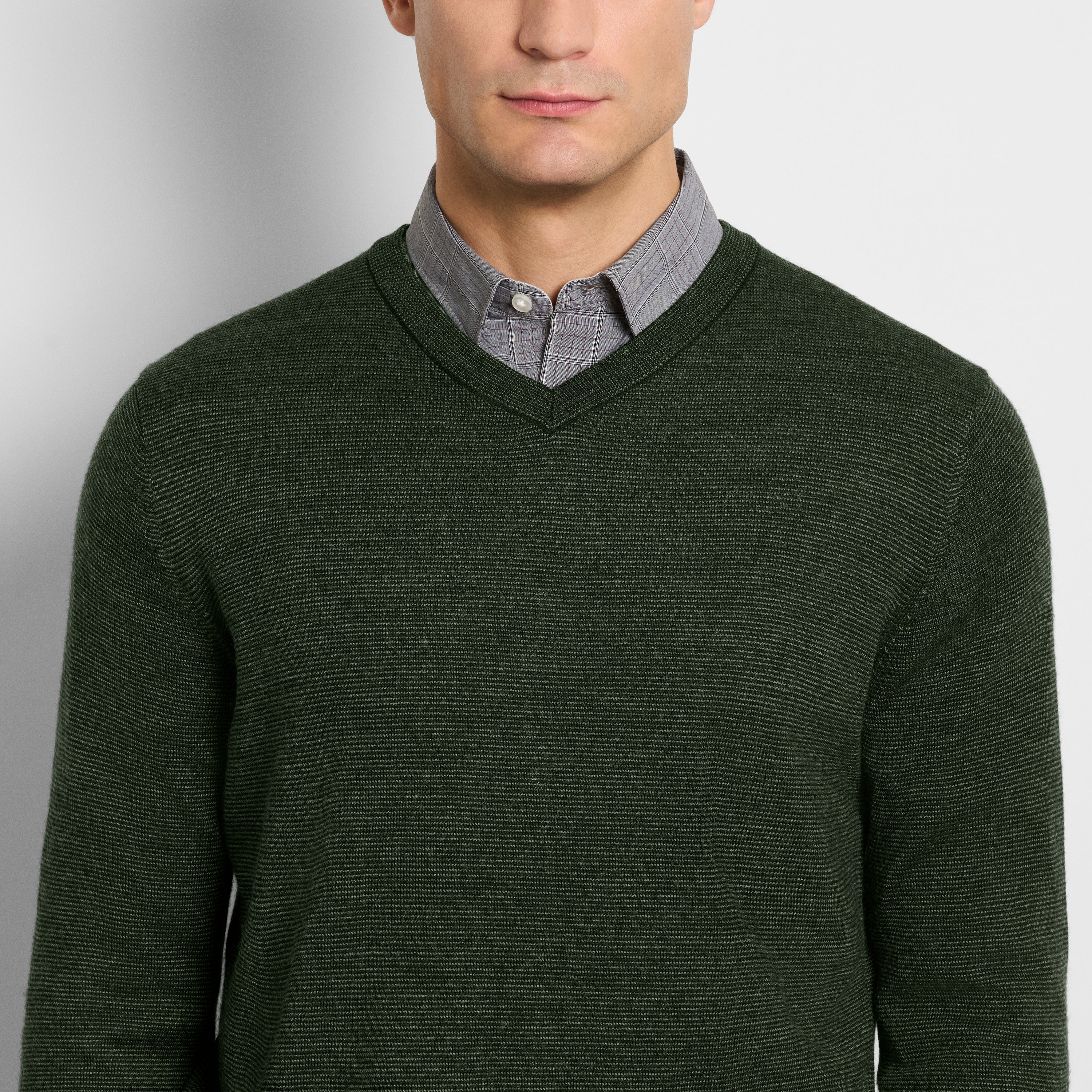 Essential End on End Long Sleeve V-Neck Sweater