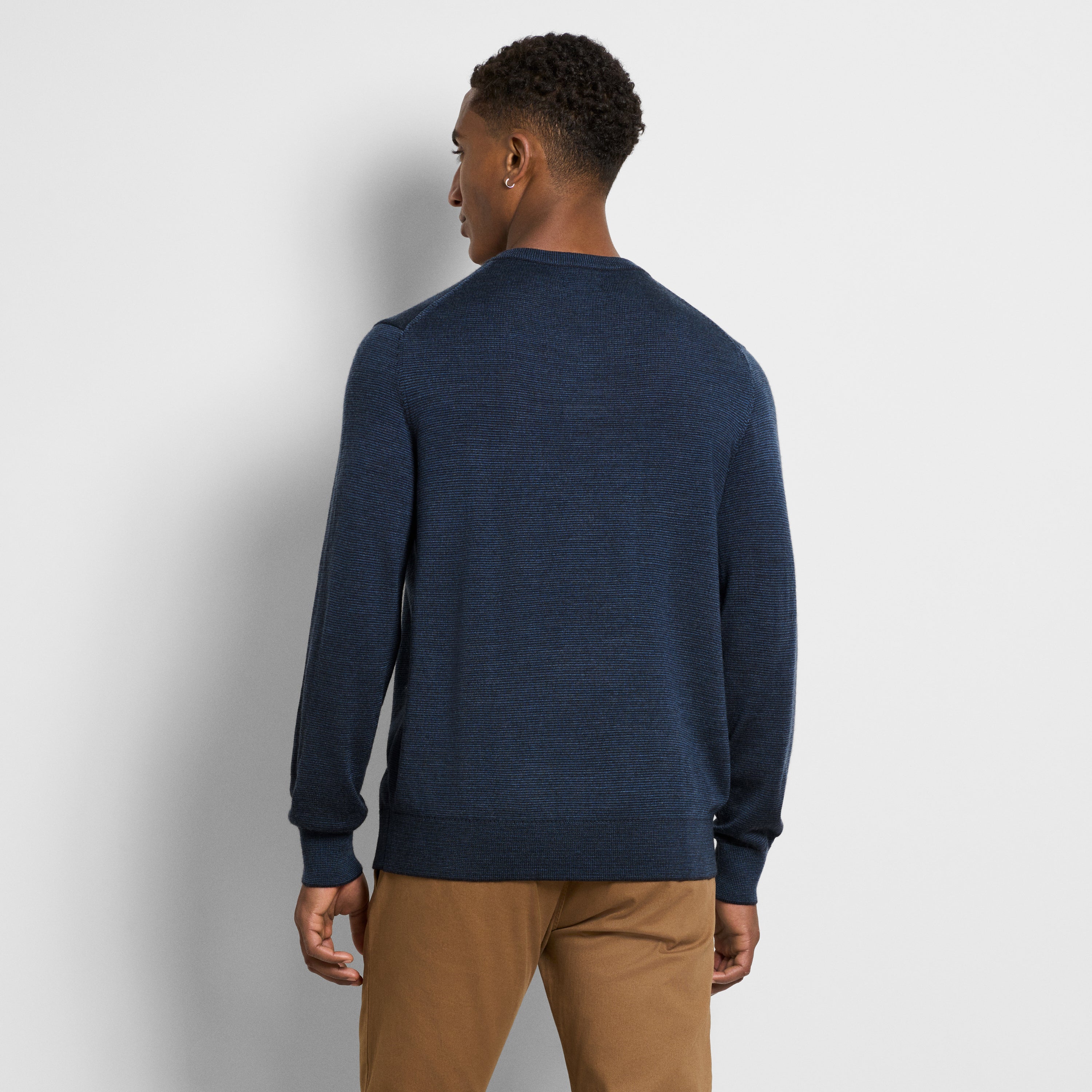 Essential End on End Long Sleeve V-Neck Sweater