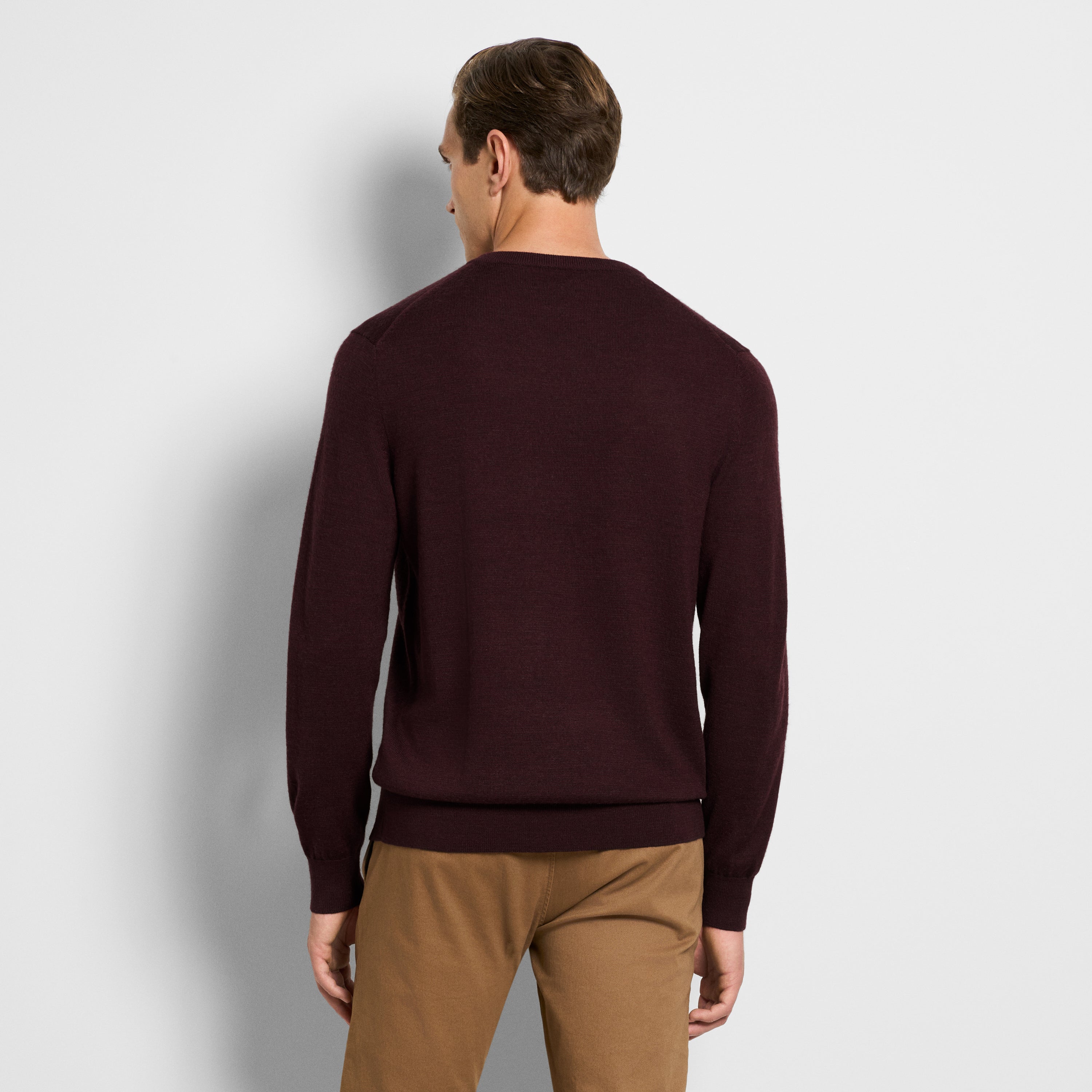 Essential End on End Long Sleeve V-Neck Sweater