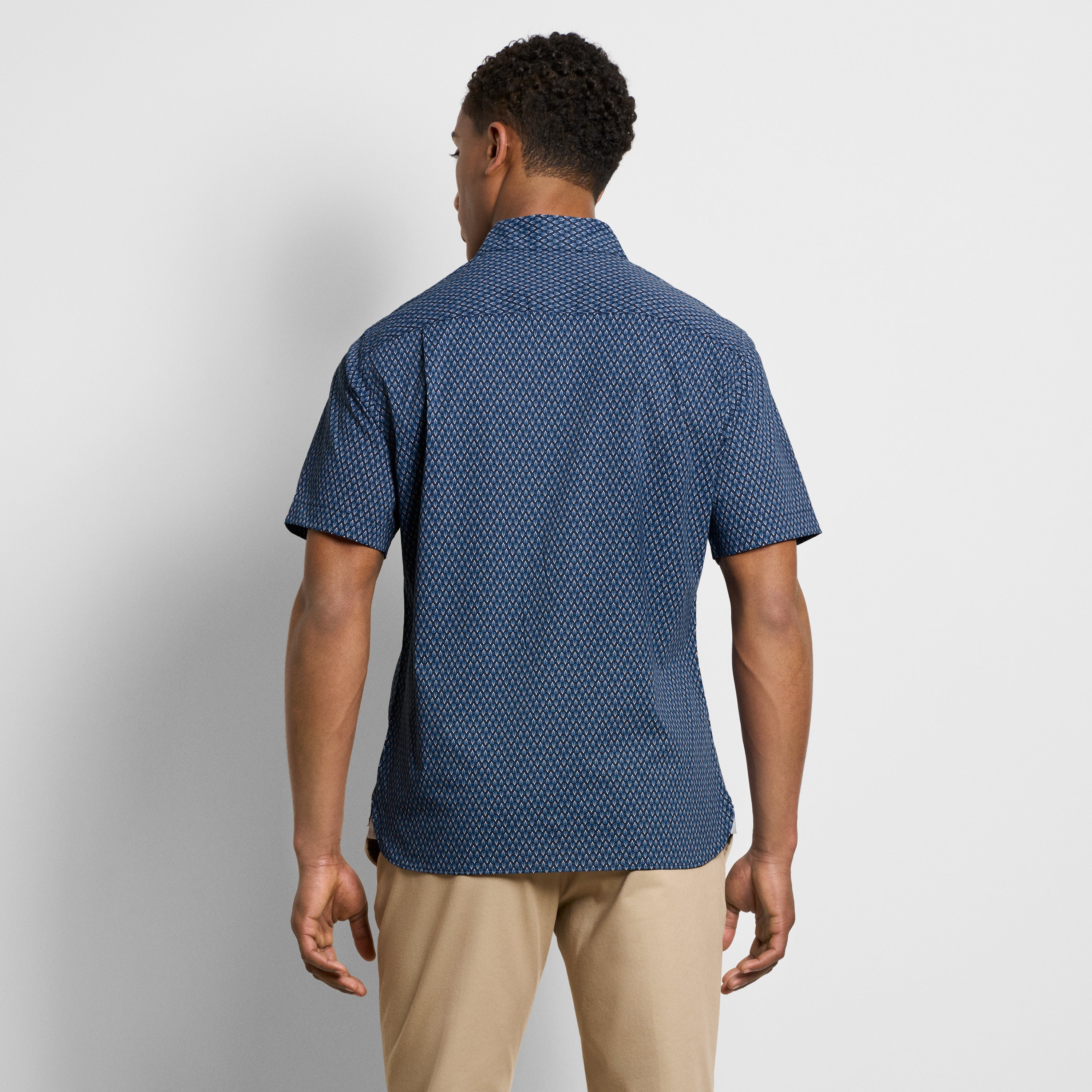 Folsen Short Sleeve Stain Shield Shirt Leaf Print - Slim Fit