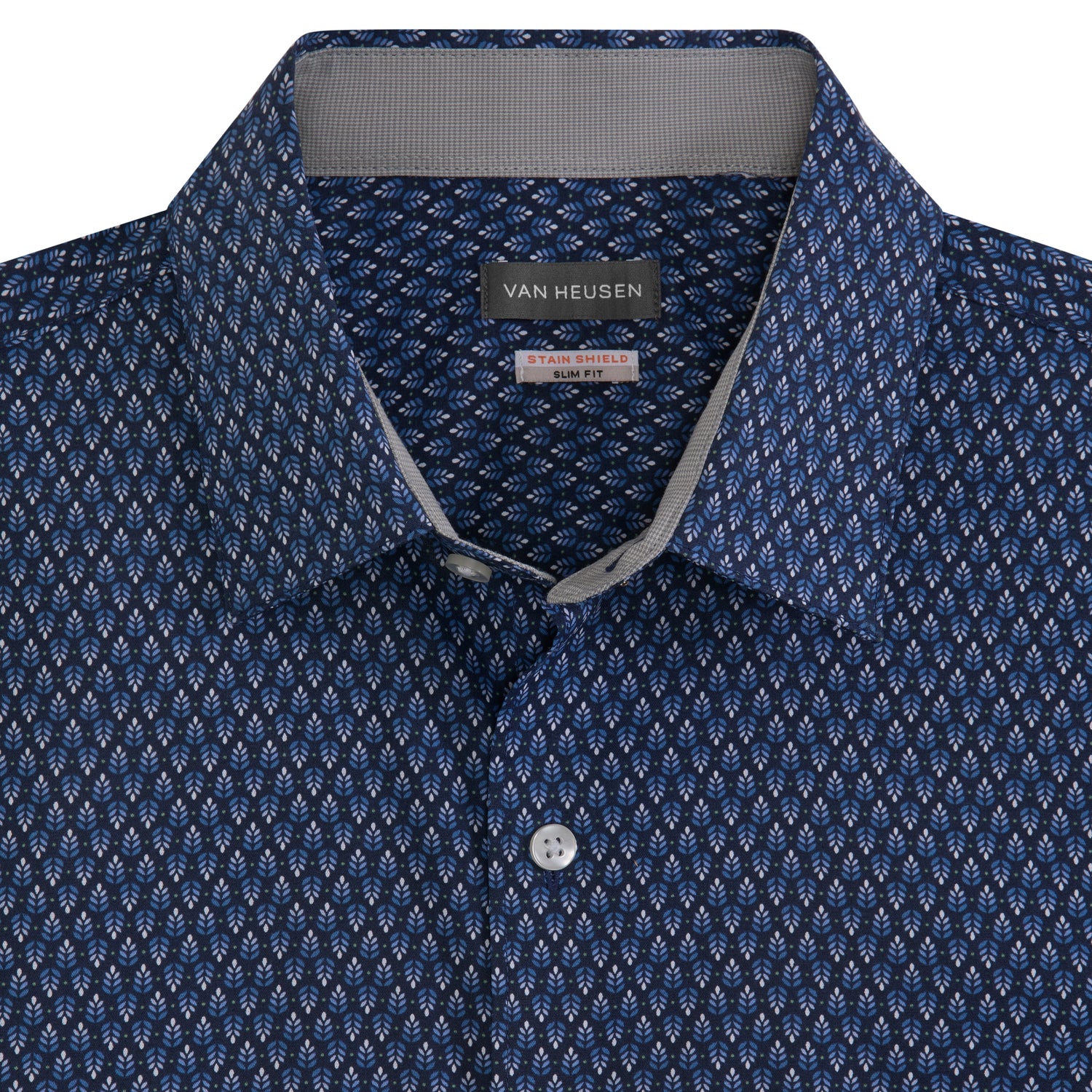 Folsen Short Sleeve Stain Shield Shirt Leaf Print - Slim Fit